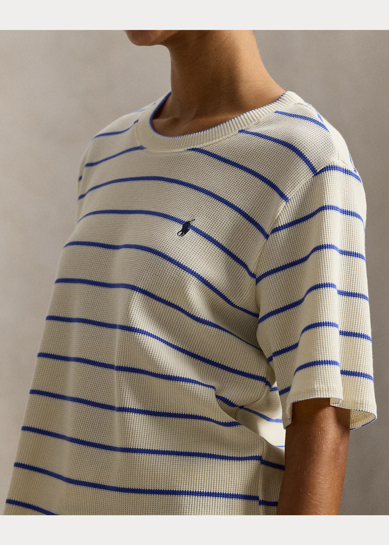 Striped Waffle-Knit Pajama Set 5