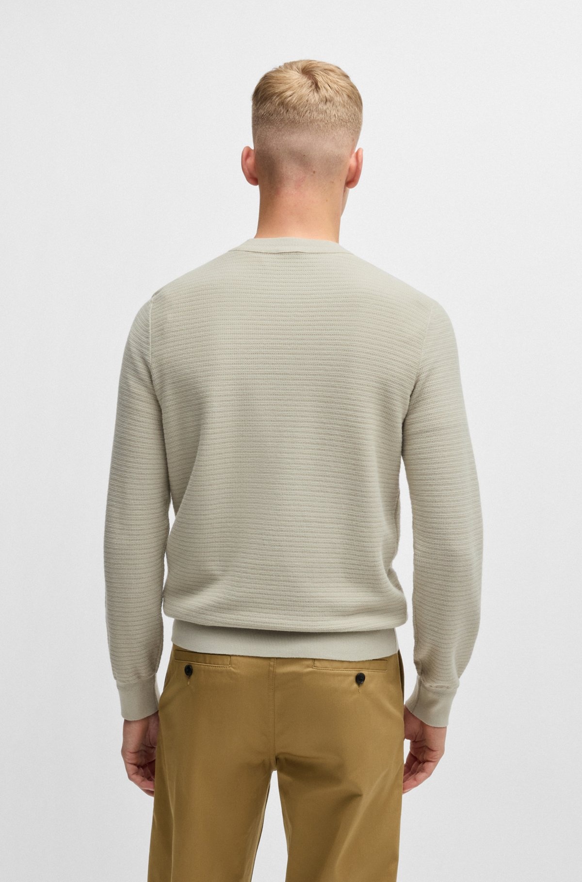 REGULAR-FIT SWEATER IN COTTON AND CASHMERE - 5