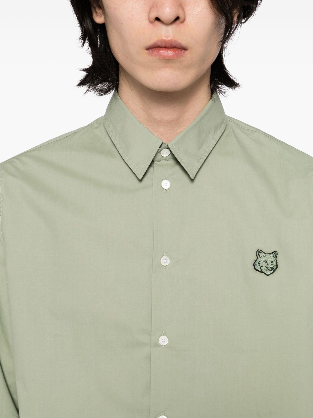 Tonal Fox head patch shirt - 5