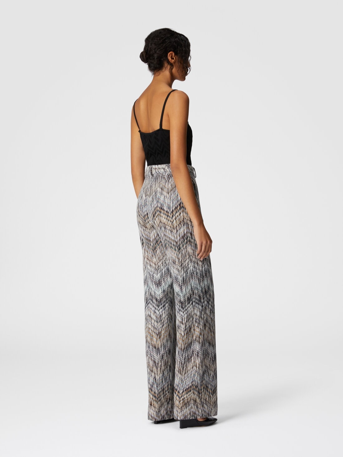 Viscose and lamé wool trousers - 3