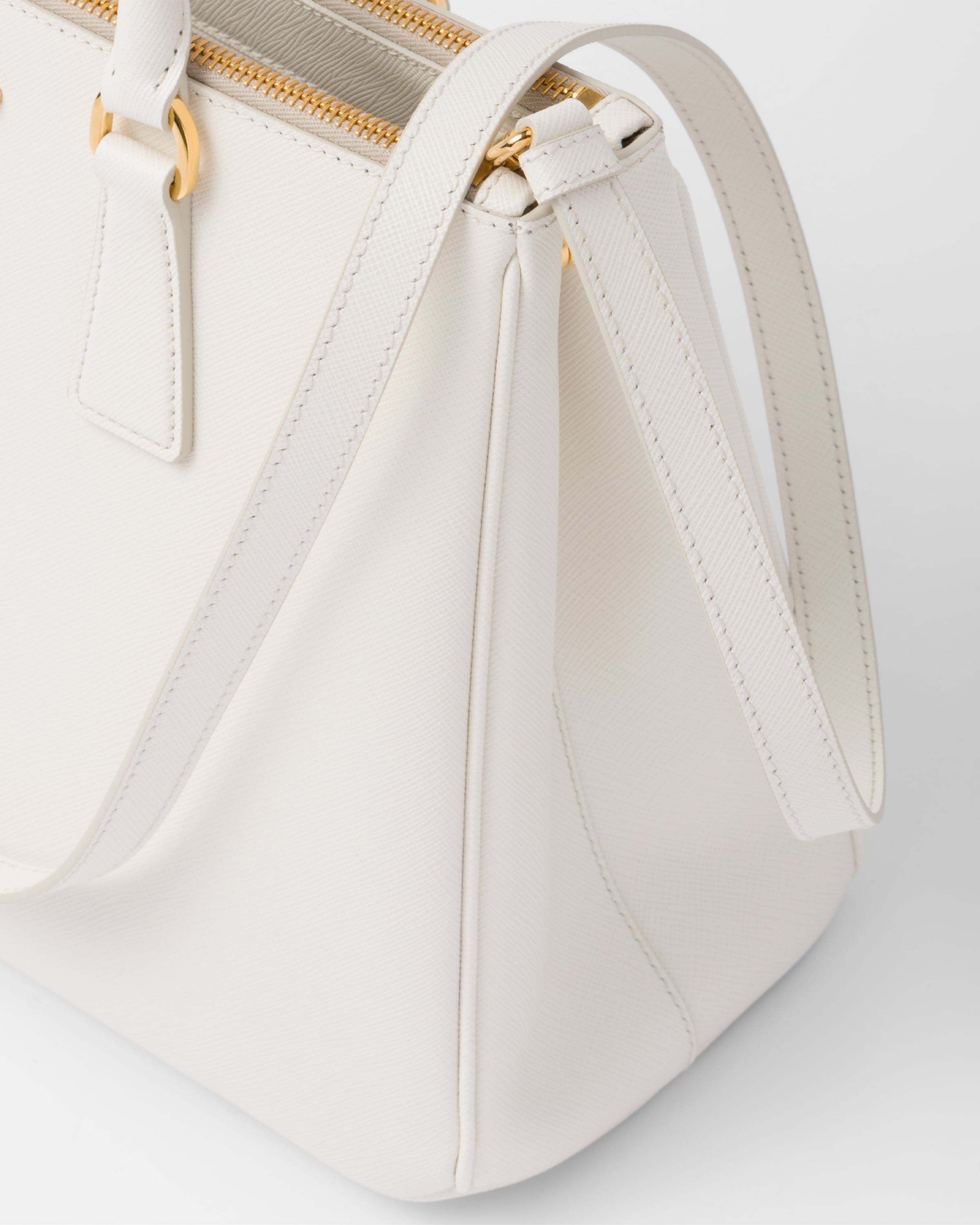 White Large Prada Galleria Saffiano Leather Bag