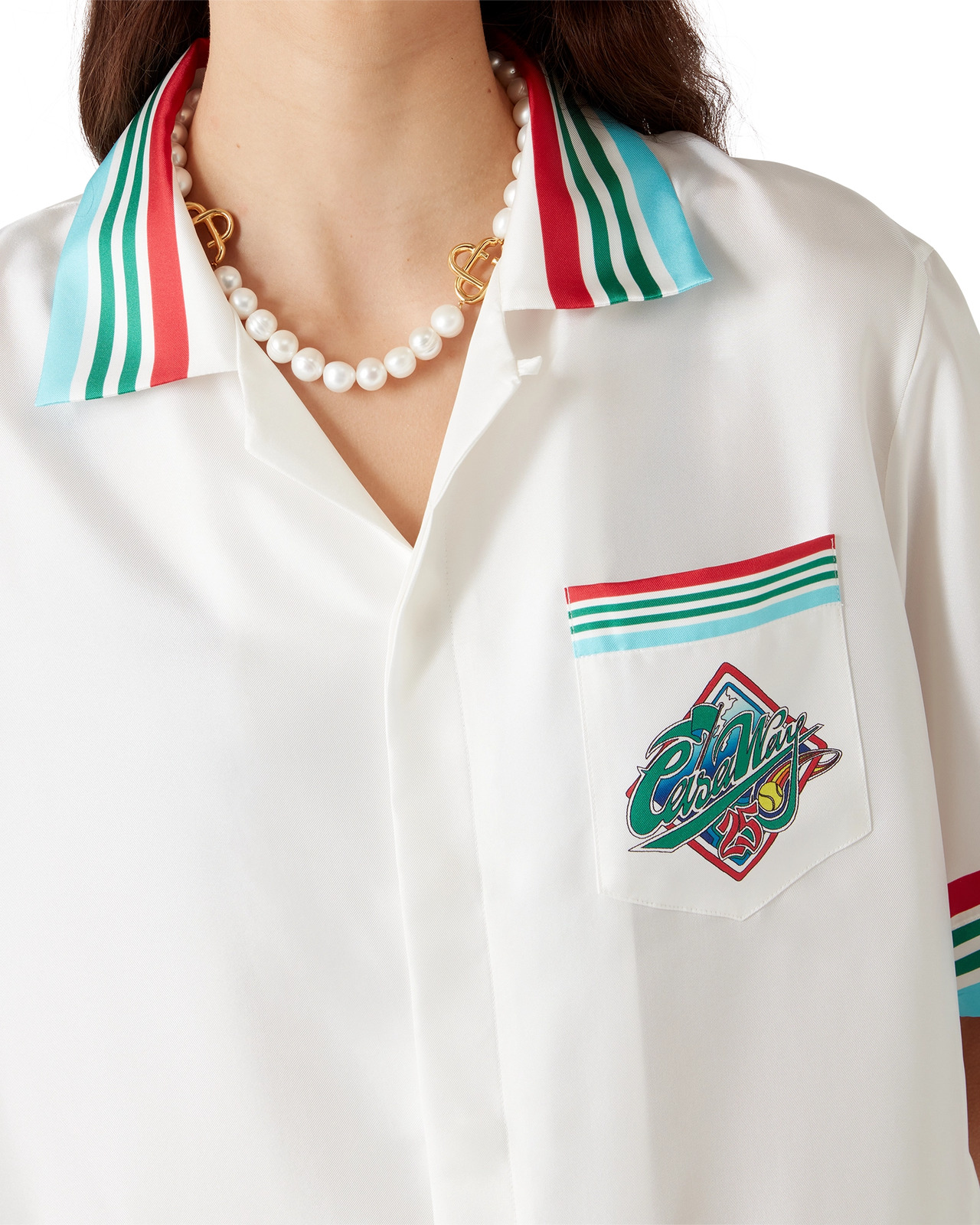 Casa Way World Series Short Sleeve Silk Shirt | Casablanca Paris - 5
