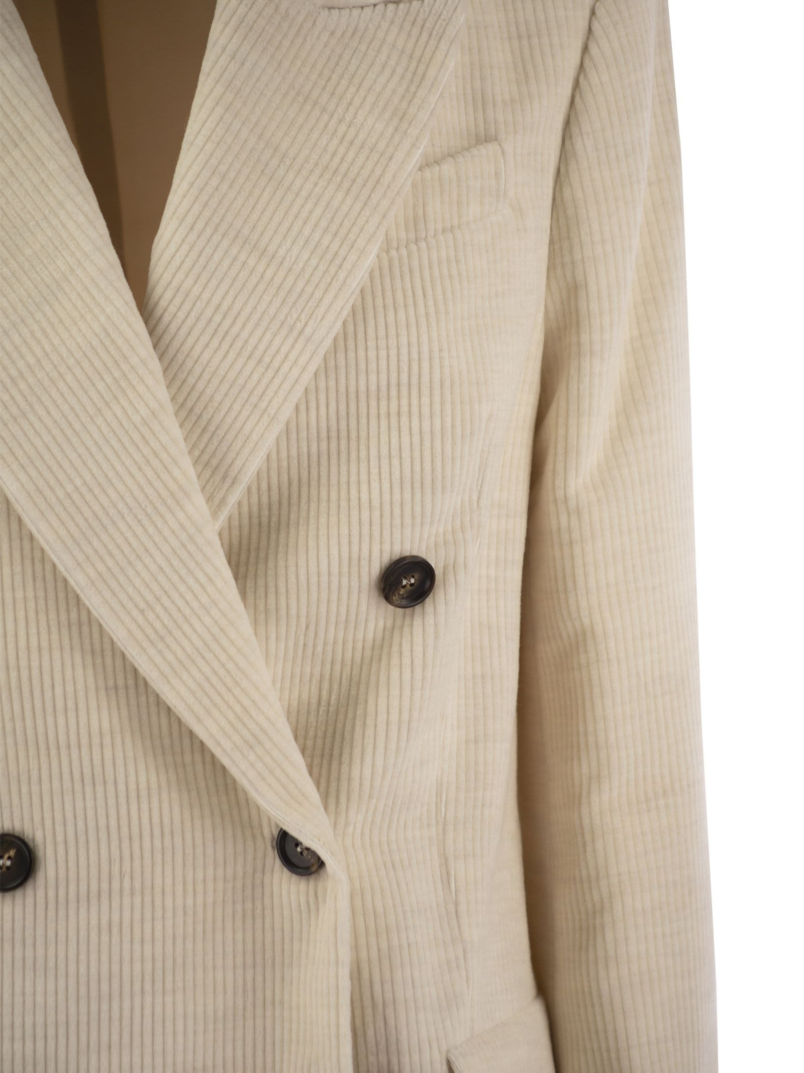 Brunello Cucinelli Women Viscose And Cotton Corduroy Jacket With Necklace - 4