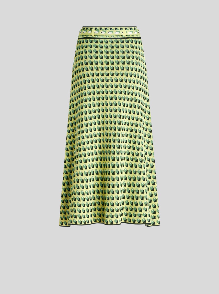 TIE PRINT PATTERN KNITTED SKIRT - 5