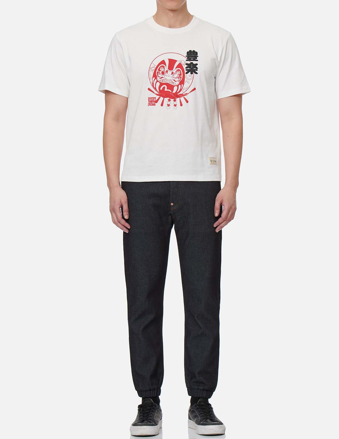 DARUMA BUDDIES DAICOCK PRINT DENIM JOGGER PANTS - 6