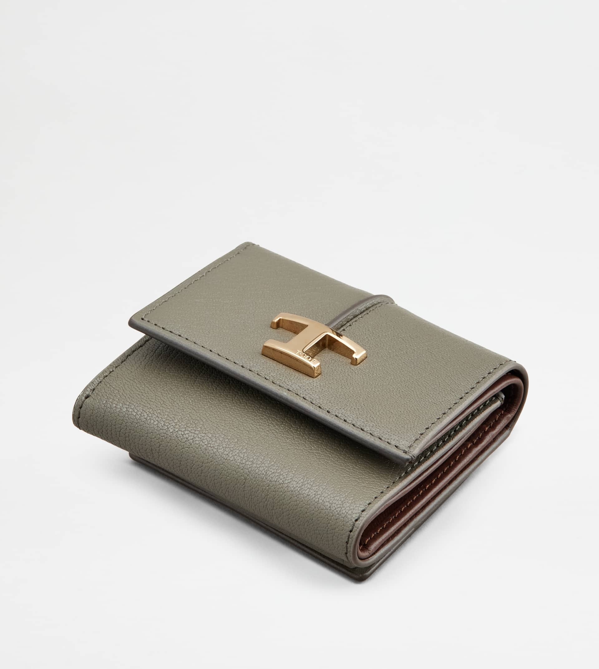 T TIMELESS WALLET IN LEATHER - GREY - 4
