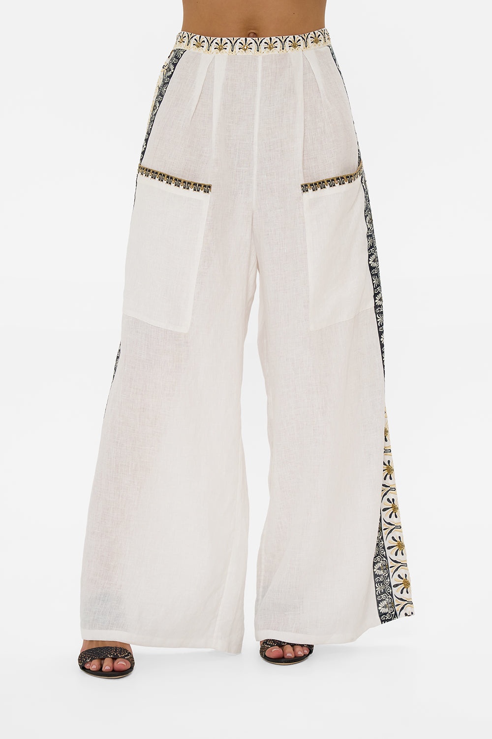 WIDE LEG TROUSER WITH FRONT POCKETS - 5