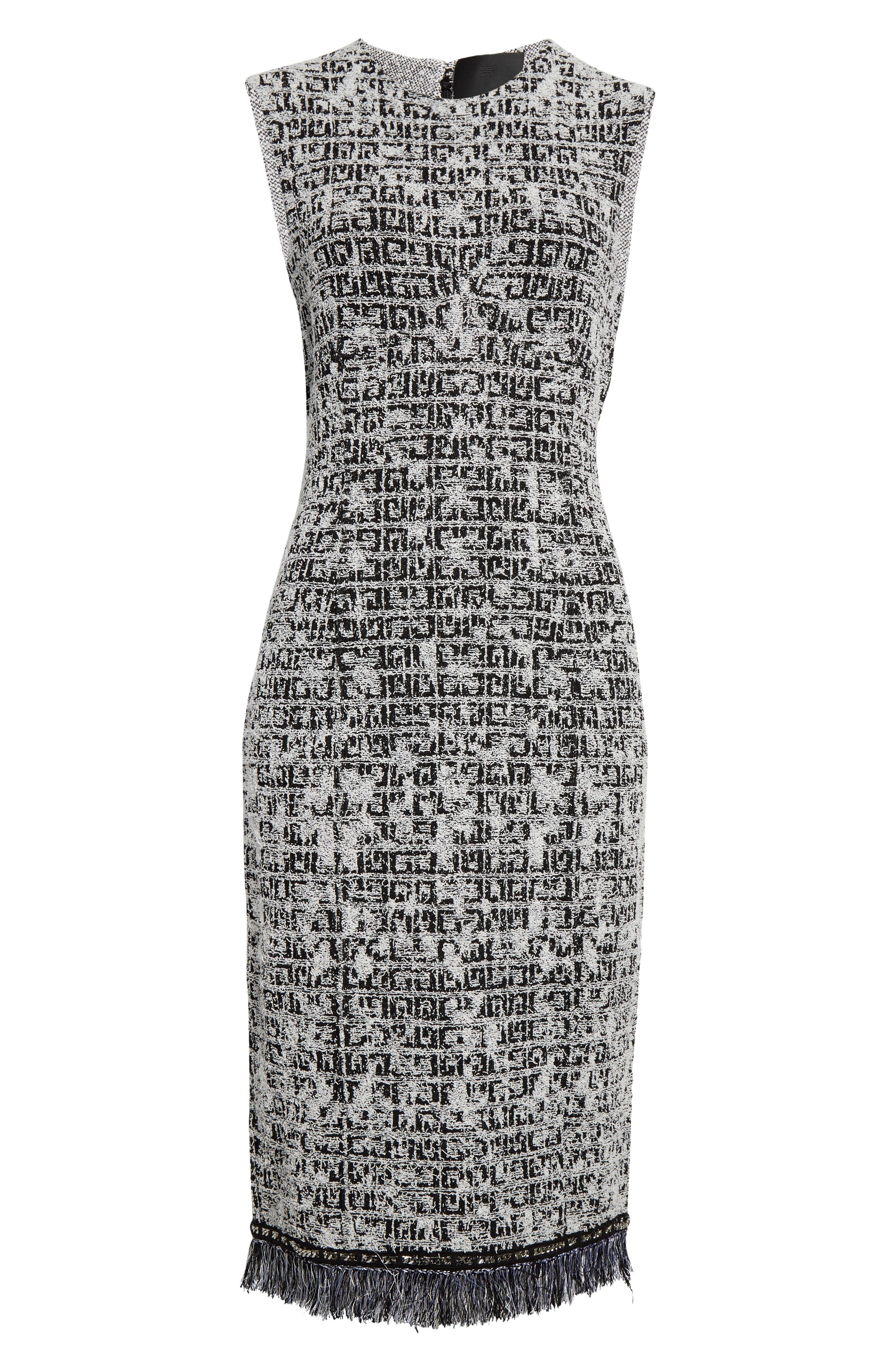 Givenchy Tweed Sleeveless Sheath Dress in Black/White at Nordstrom - 6
