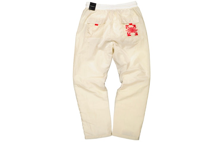 Air Jordan x Off-White Logo Printing Sports Long Pants 'Cream White' DB4250-233 - 2