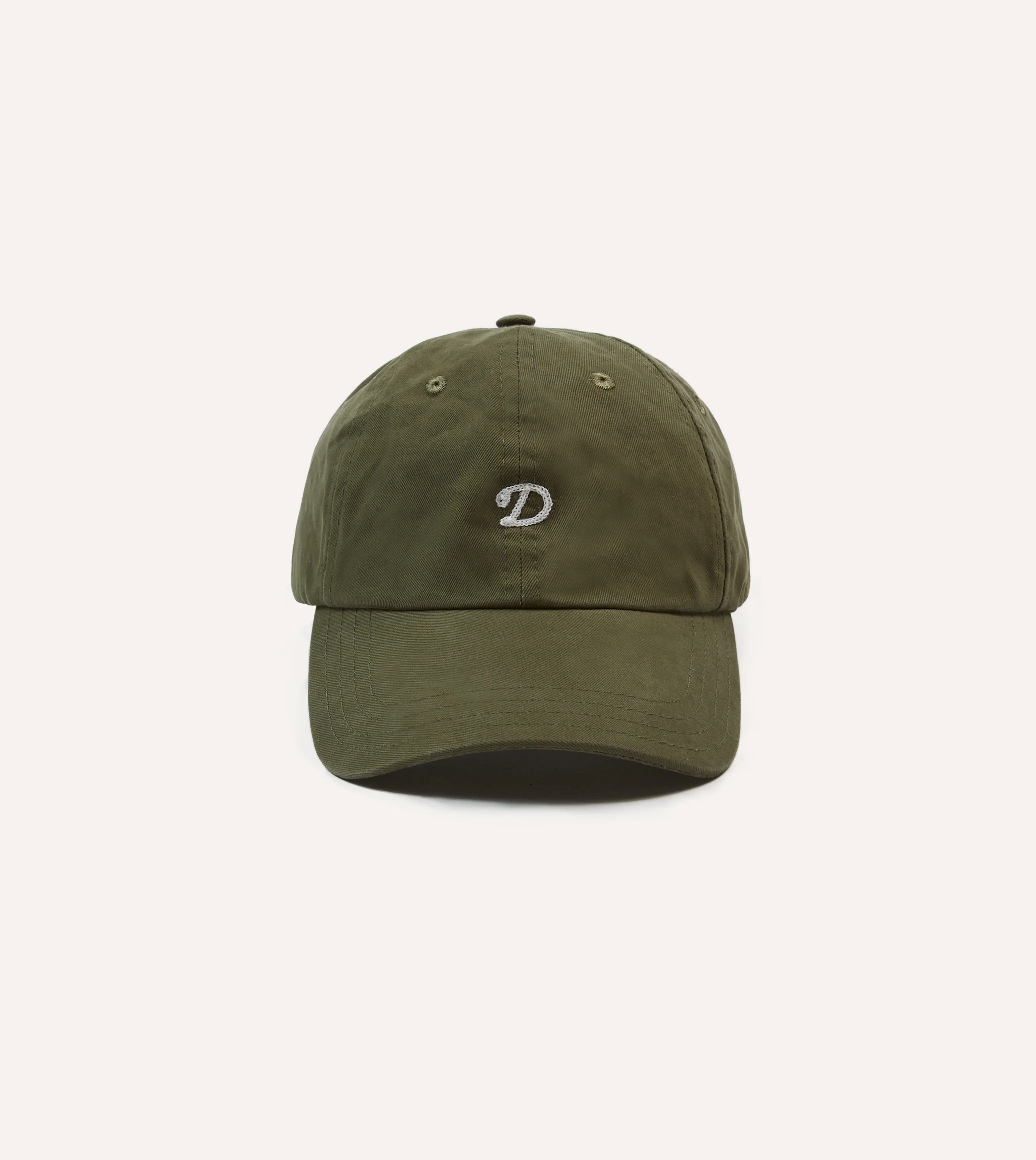 Green Chainstitch 'D' Cotton Twill Baseball Cap - 1