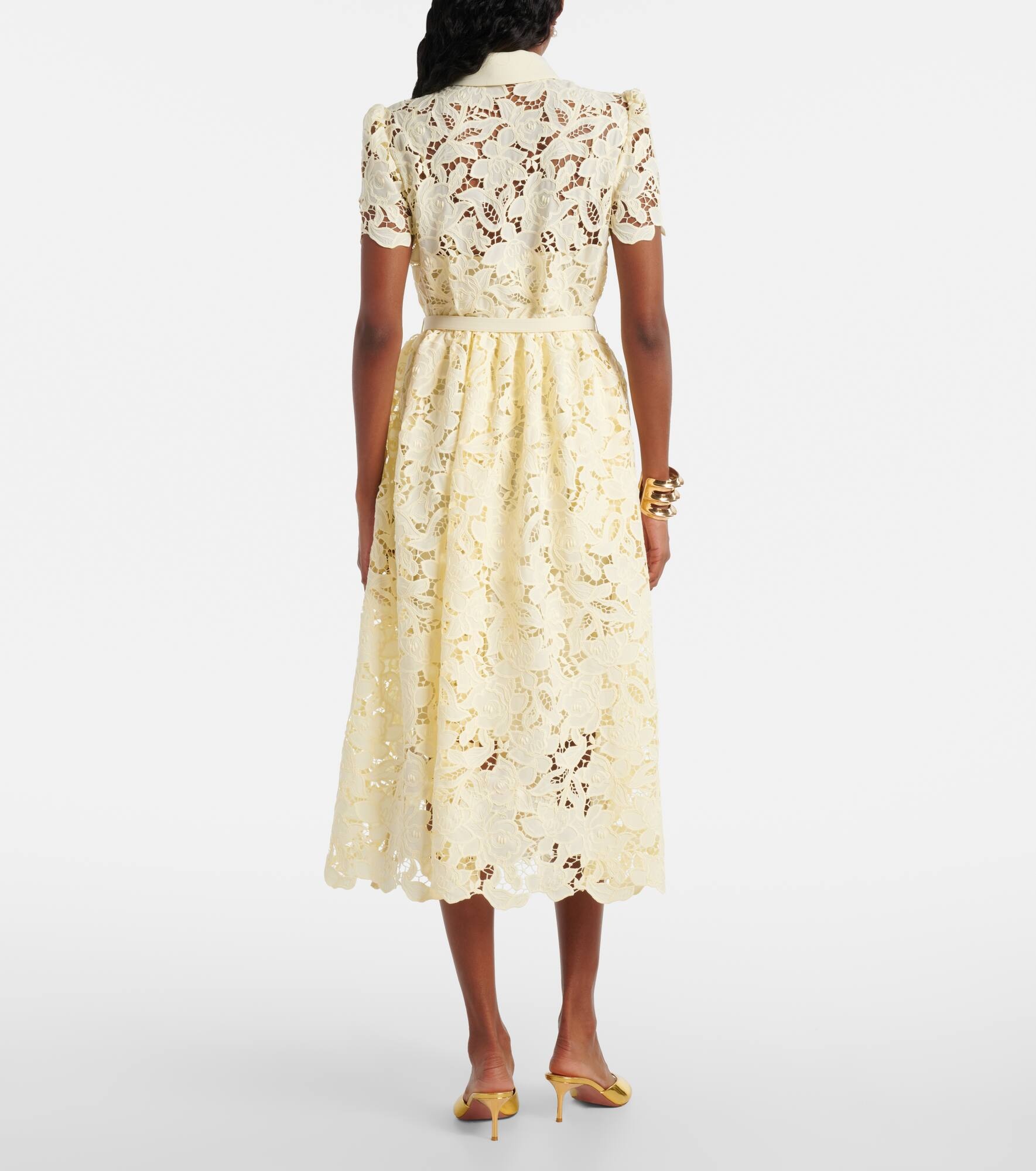 Lace-trimmed midi dress - 3