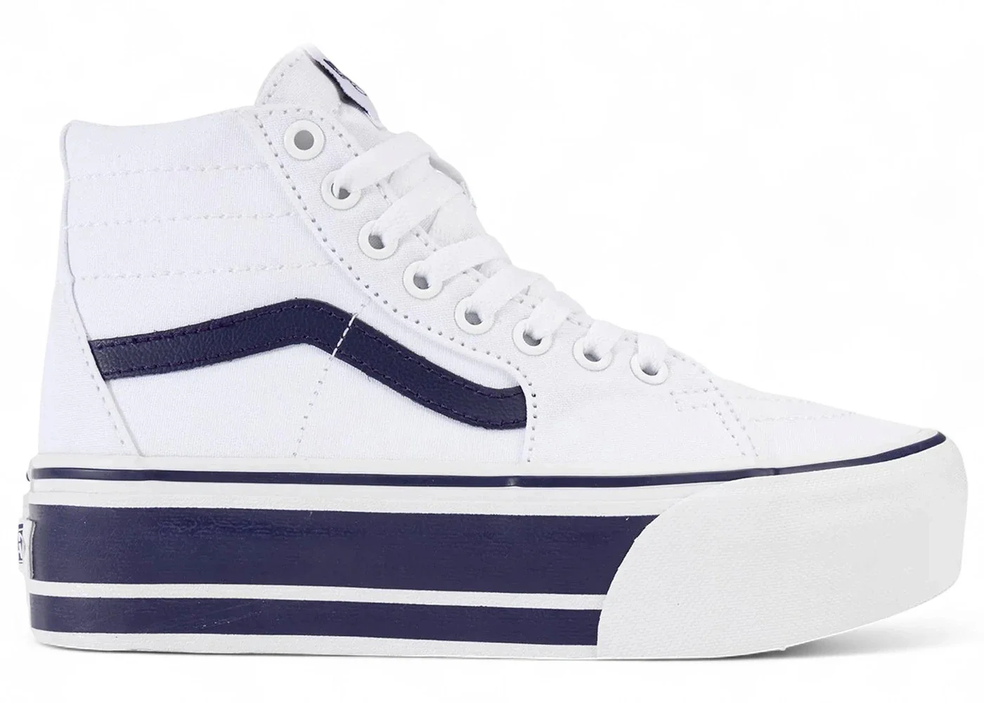 Vans UA SK8-Hi Tapered Stackform Sport Stripes White Navy - 1