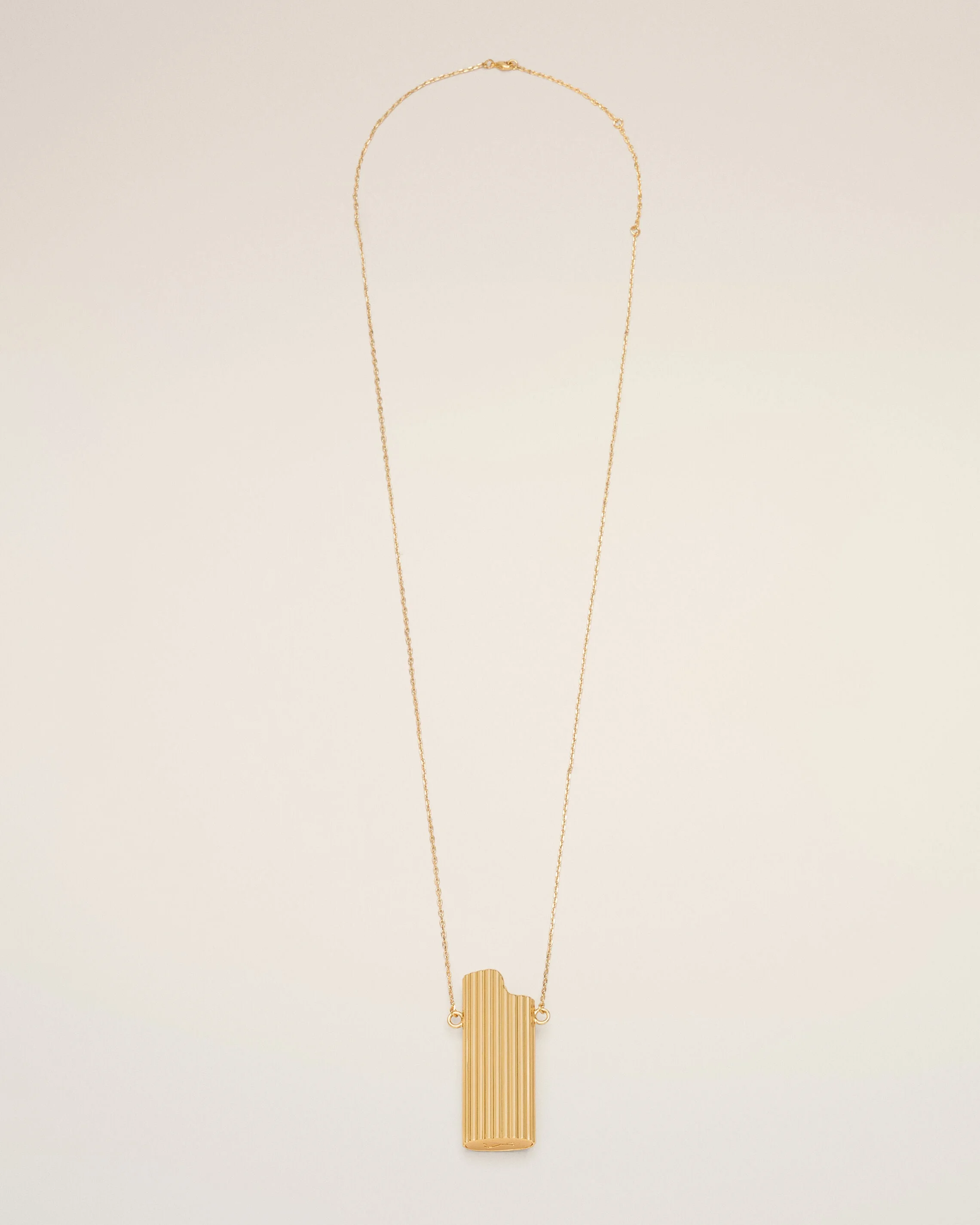 GOLD BRASS LIGHTER HOLDER NECKLACE - 1