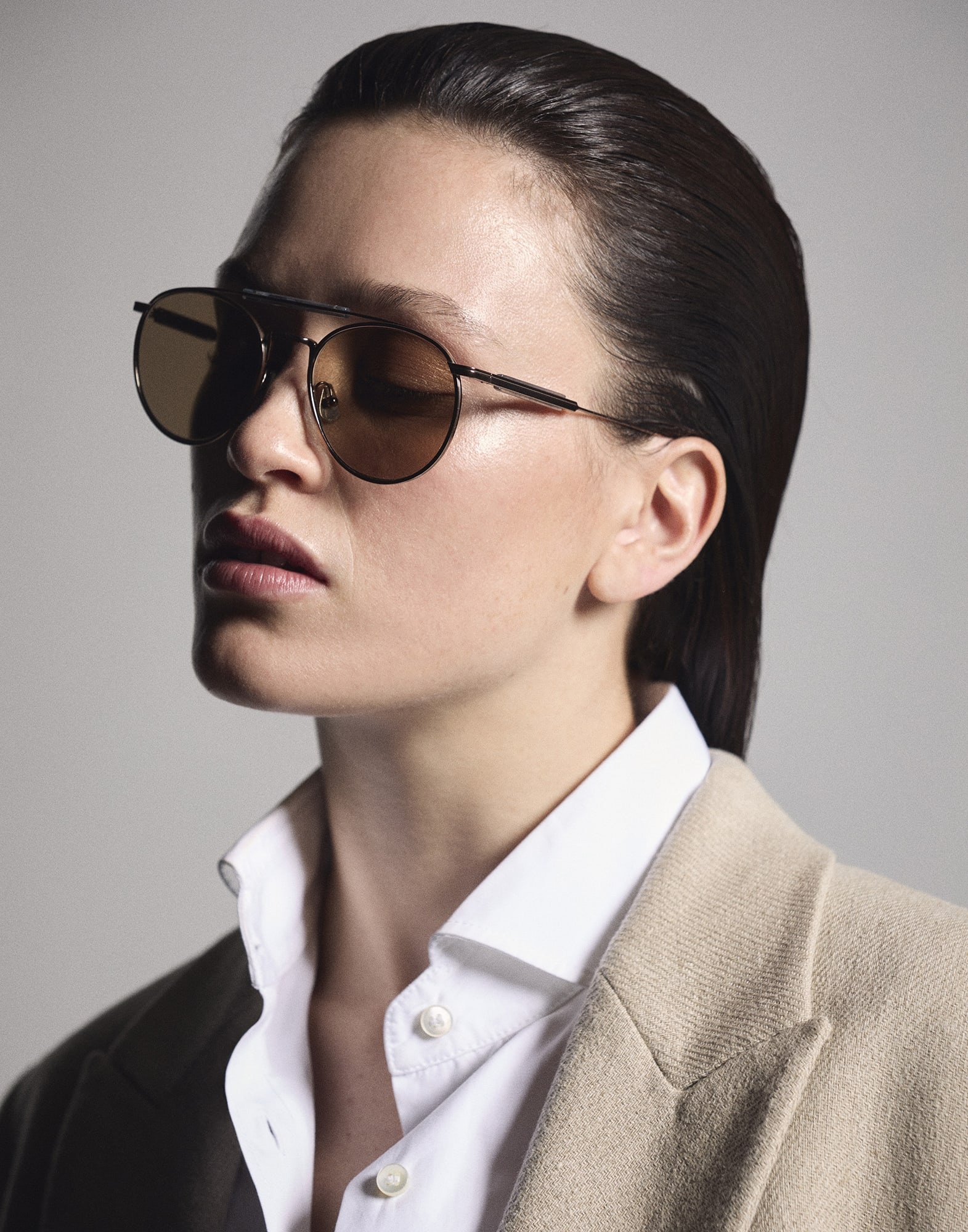 メガネ BRUNELLO CUCINELLI Sartorial Sunset sunglasses in titanium Brunello Cucinelli Sartorial Sunset Titanium Sunglasses