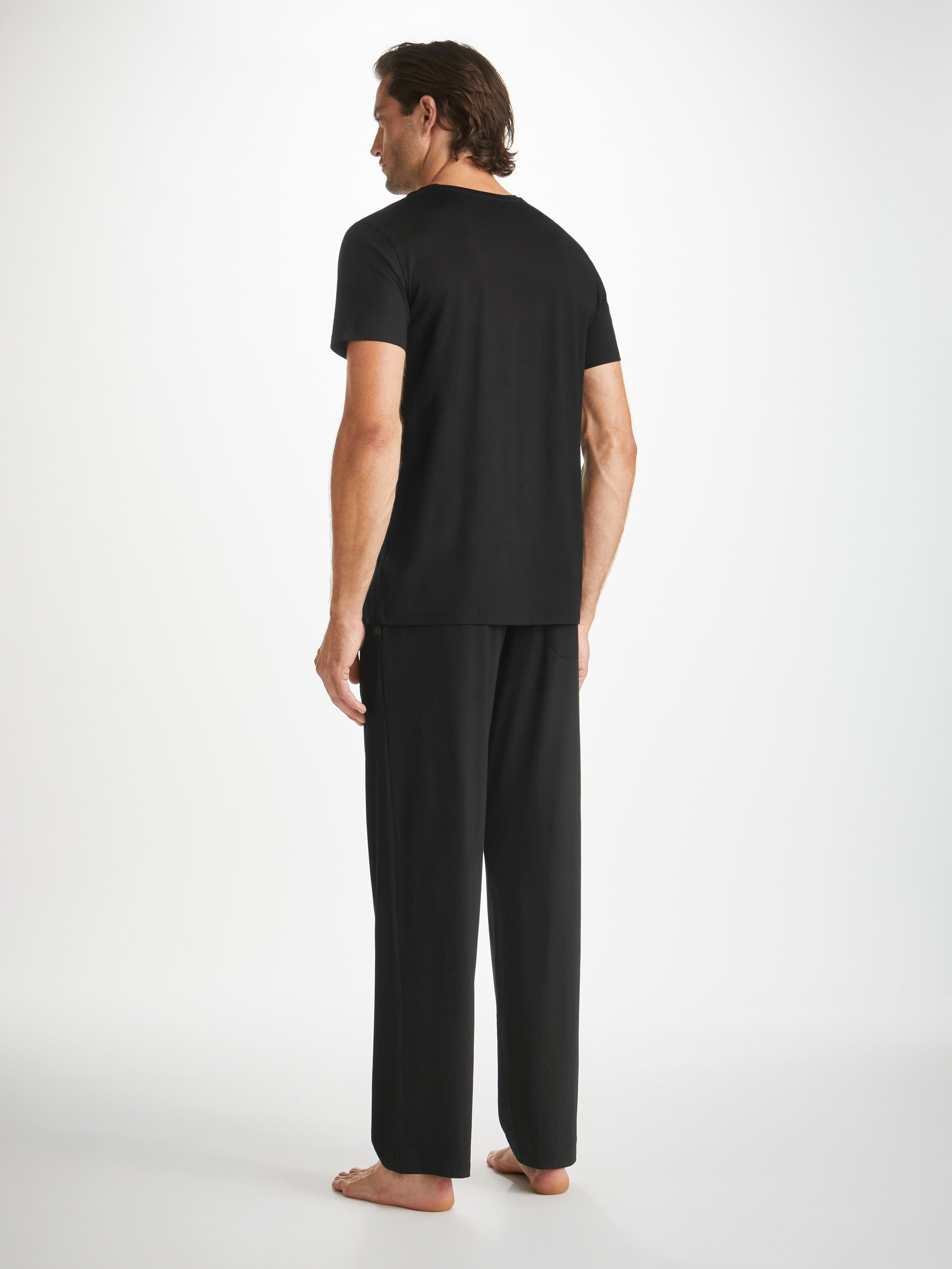 Men's V-Neck T-Shirt Basel Micro Modal Stretch Black - 4