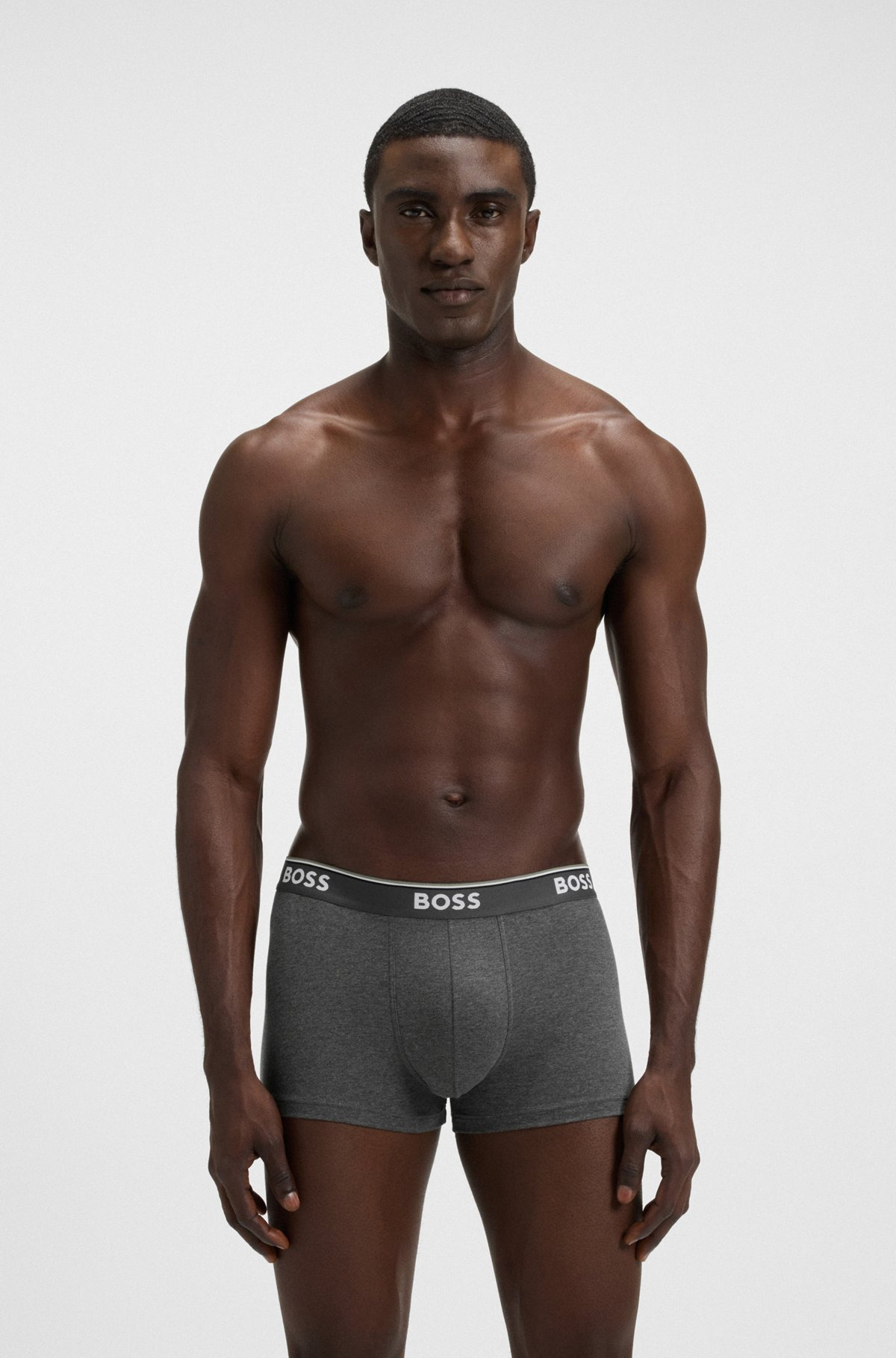 THREE-PACK OF STRETCH-COTTON TRUNKS WITH LOGO WAISTBANDS - 6