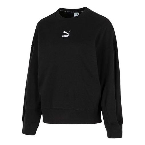 (WMNS) PUMA Better Classic Relaxed Crew 'Black' 673570-01 - 1