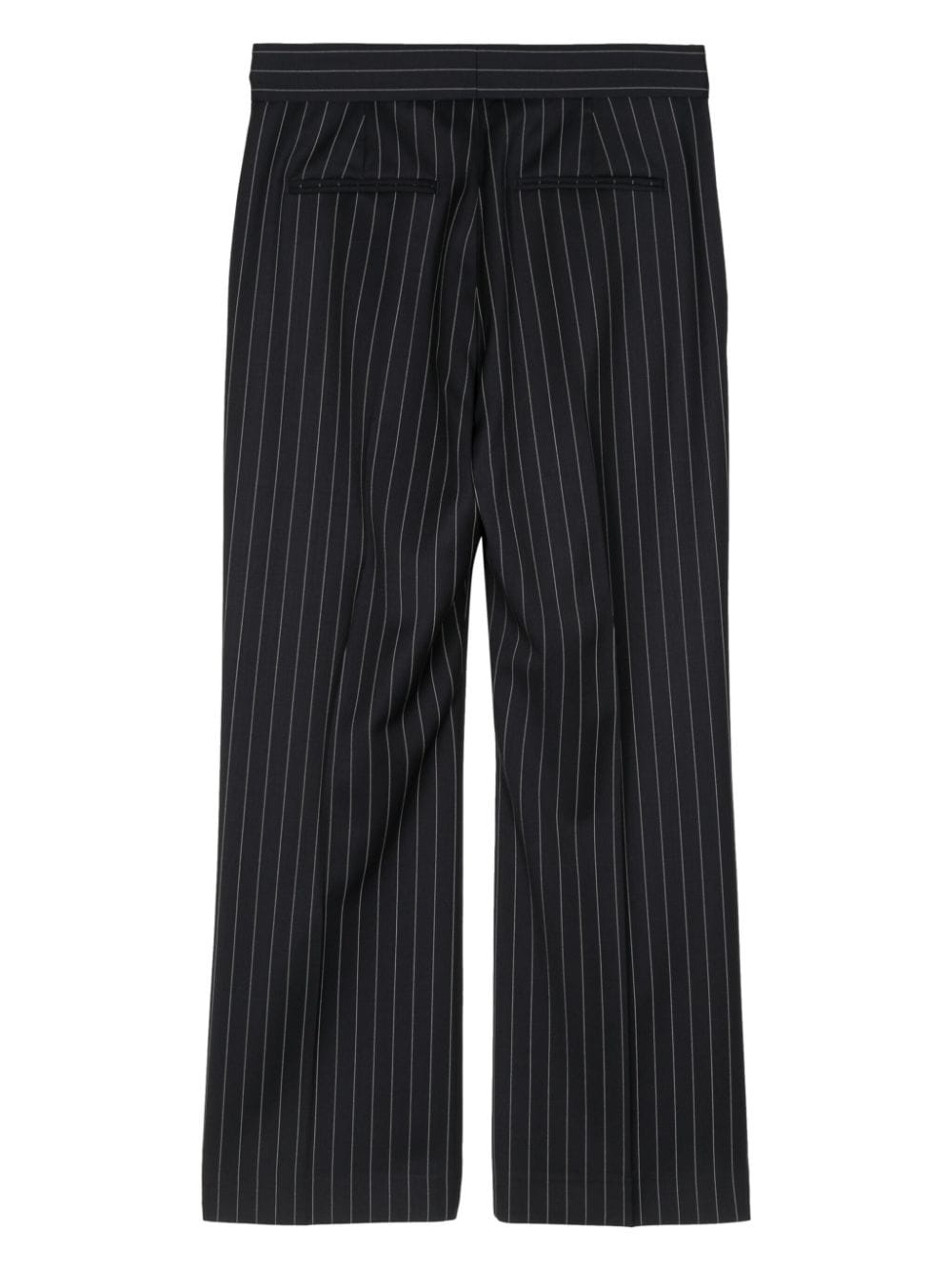pinstripe virgin wool-blend trousers - 2