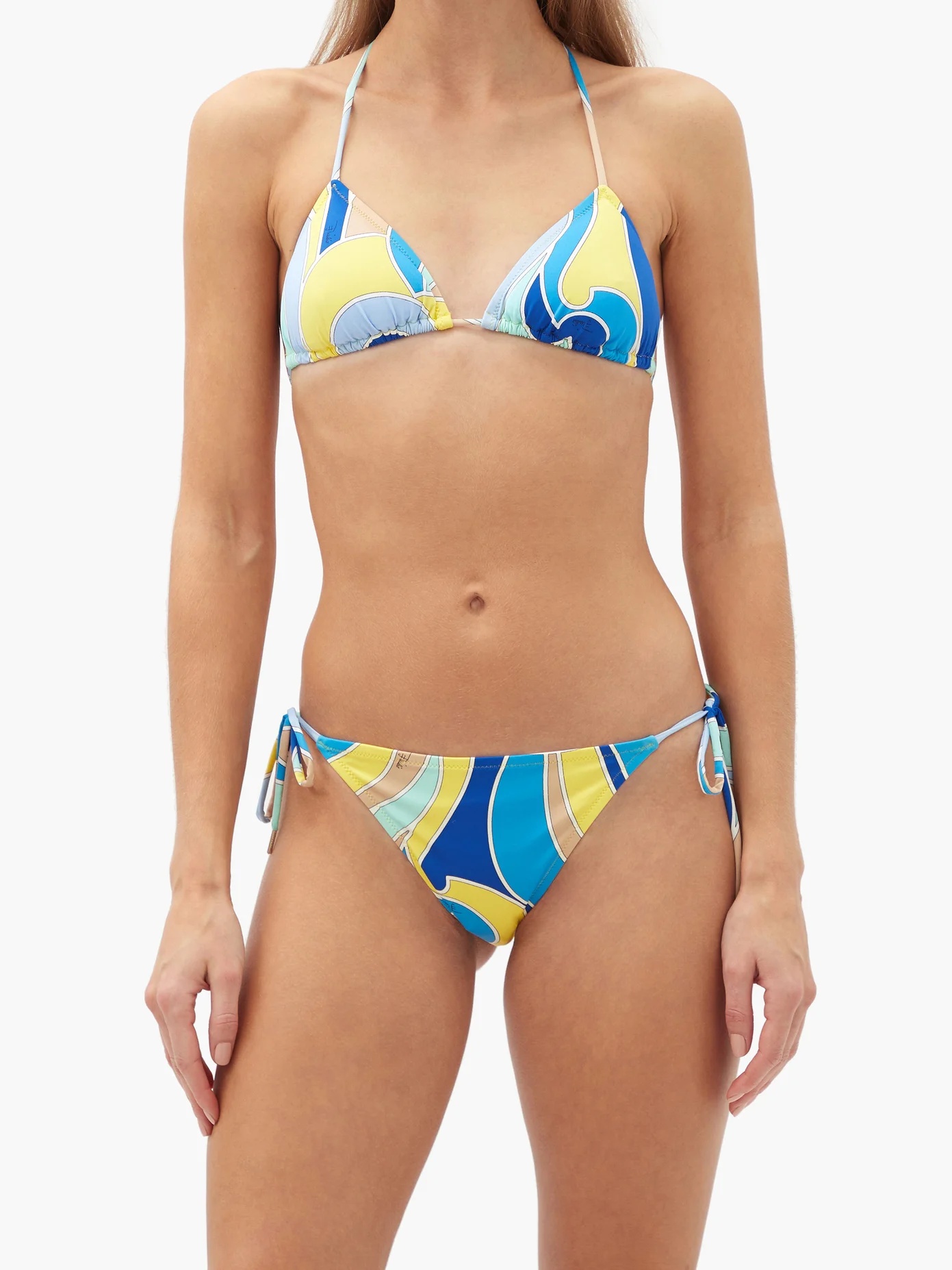 Quirimbas-print triangle bikini top - 2