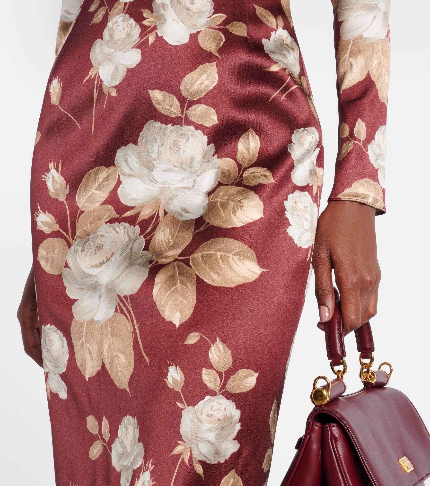 Floral satin midi dress - 5