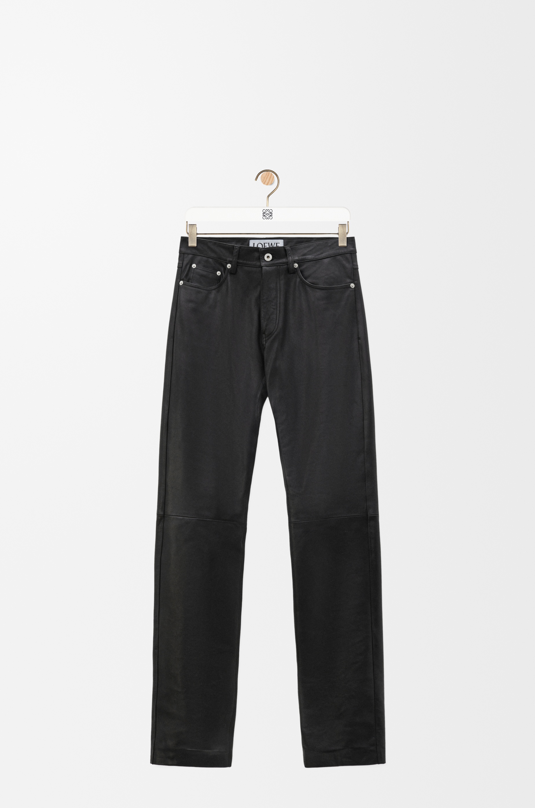 Straight leg trousers in nappa calfskin - 1