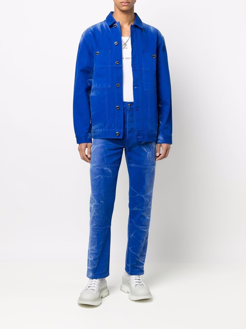 WASHED-EFFECT STRAIGHT-LEG JEANS - 5