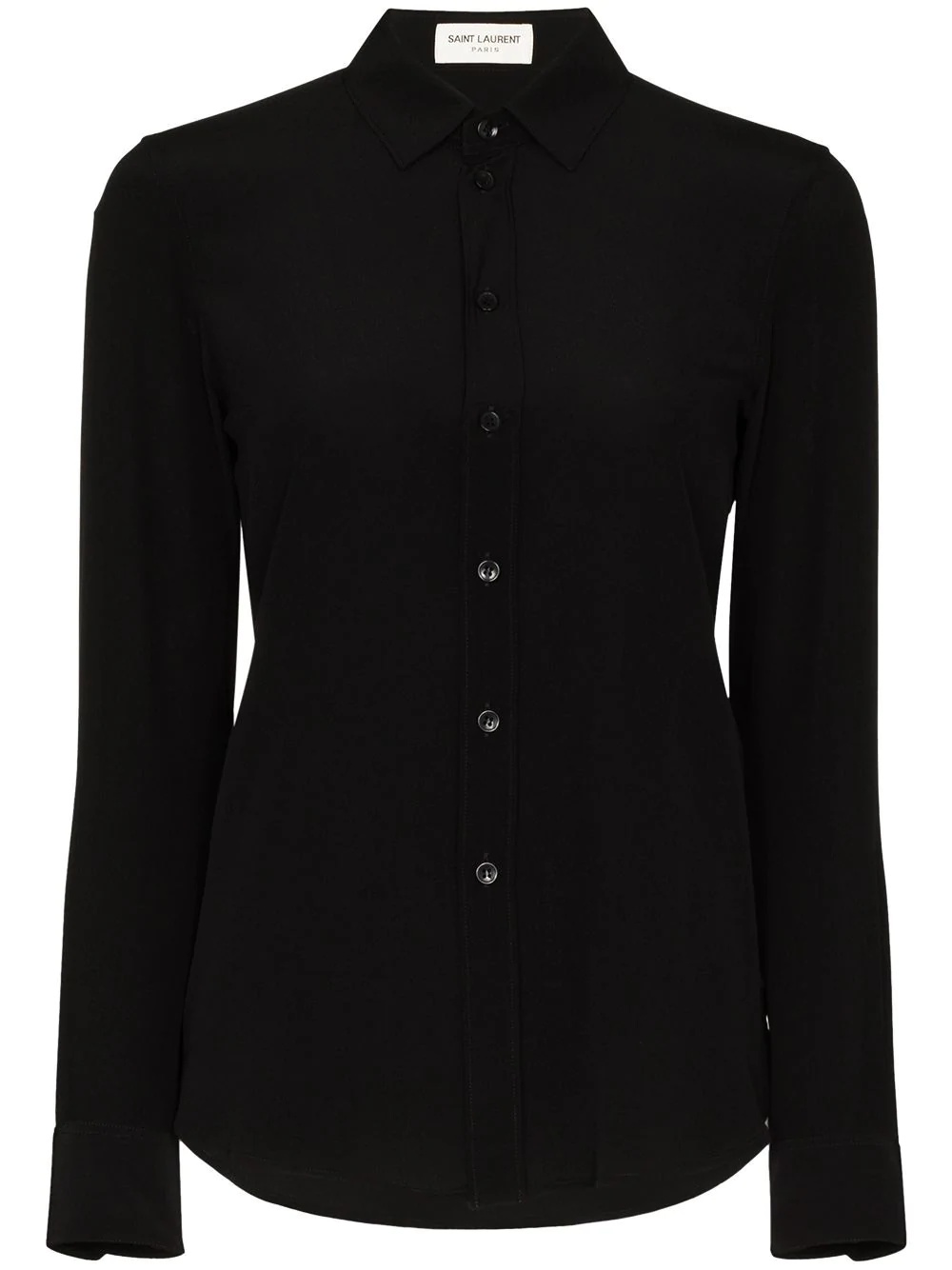 classic collar silk shirt - 1