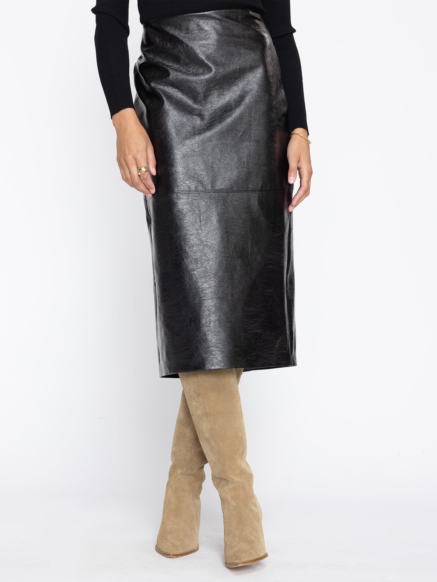 The Irene Vegan Leather Skirt - 5