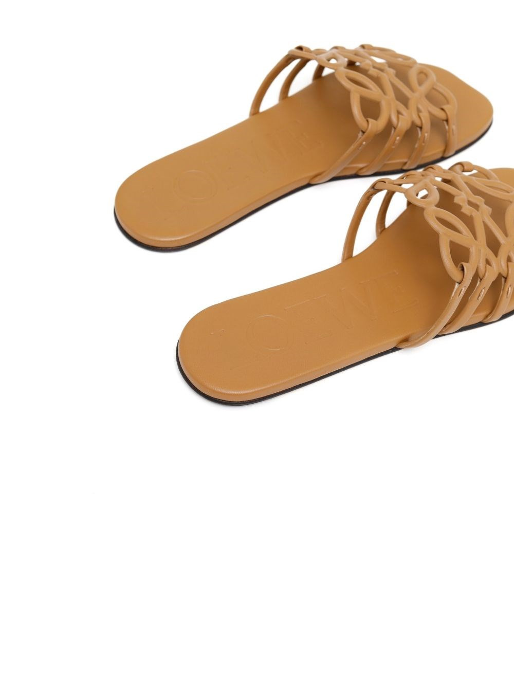 Petal Anagram leather slides - 2