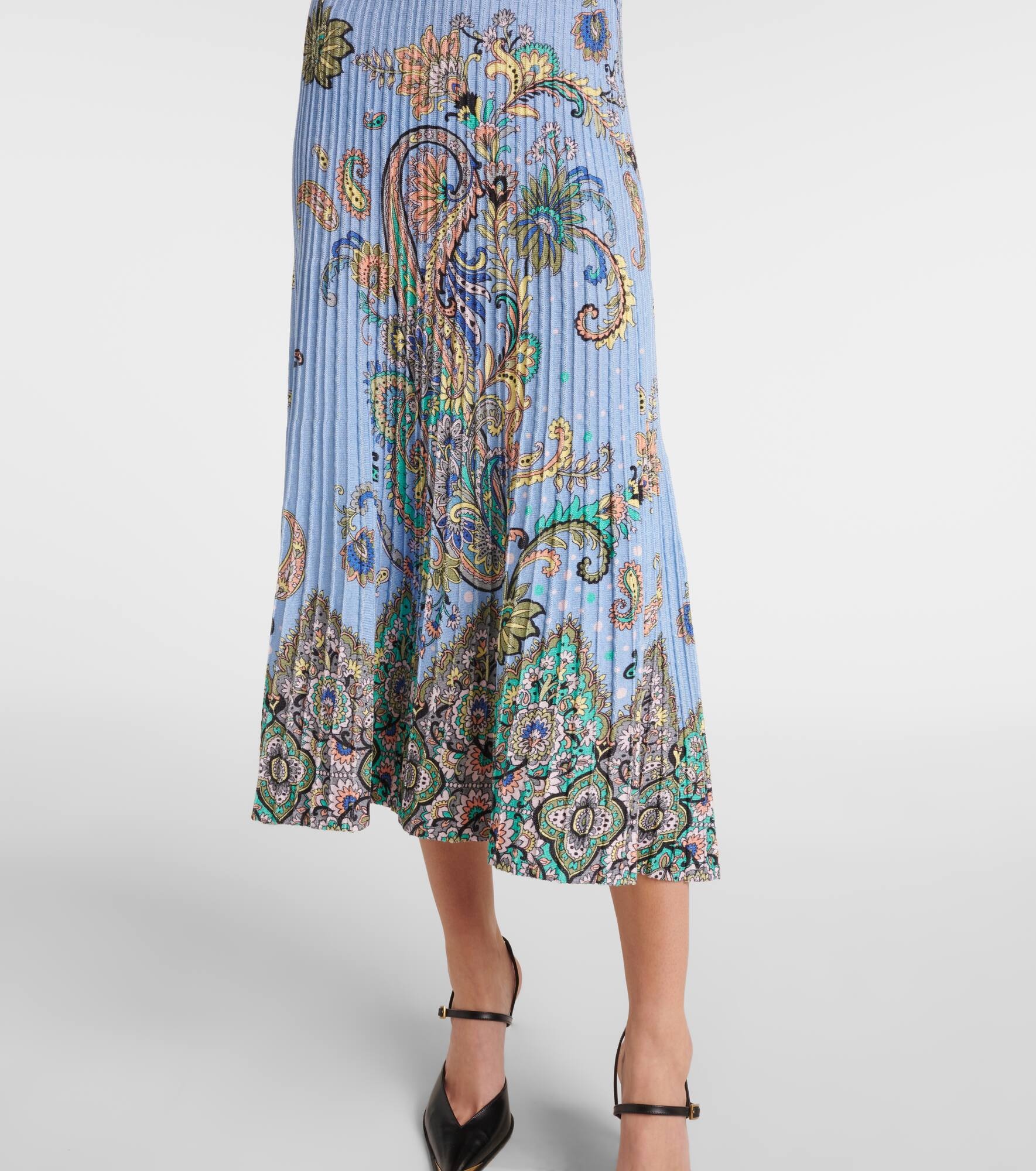 Printed cotton-blend midi dress - 5