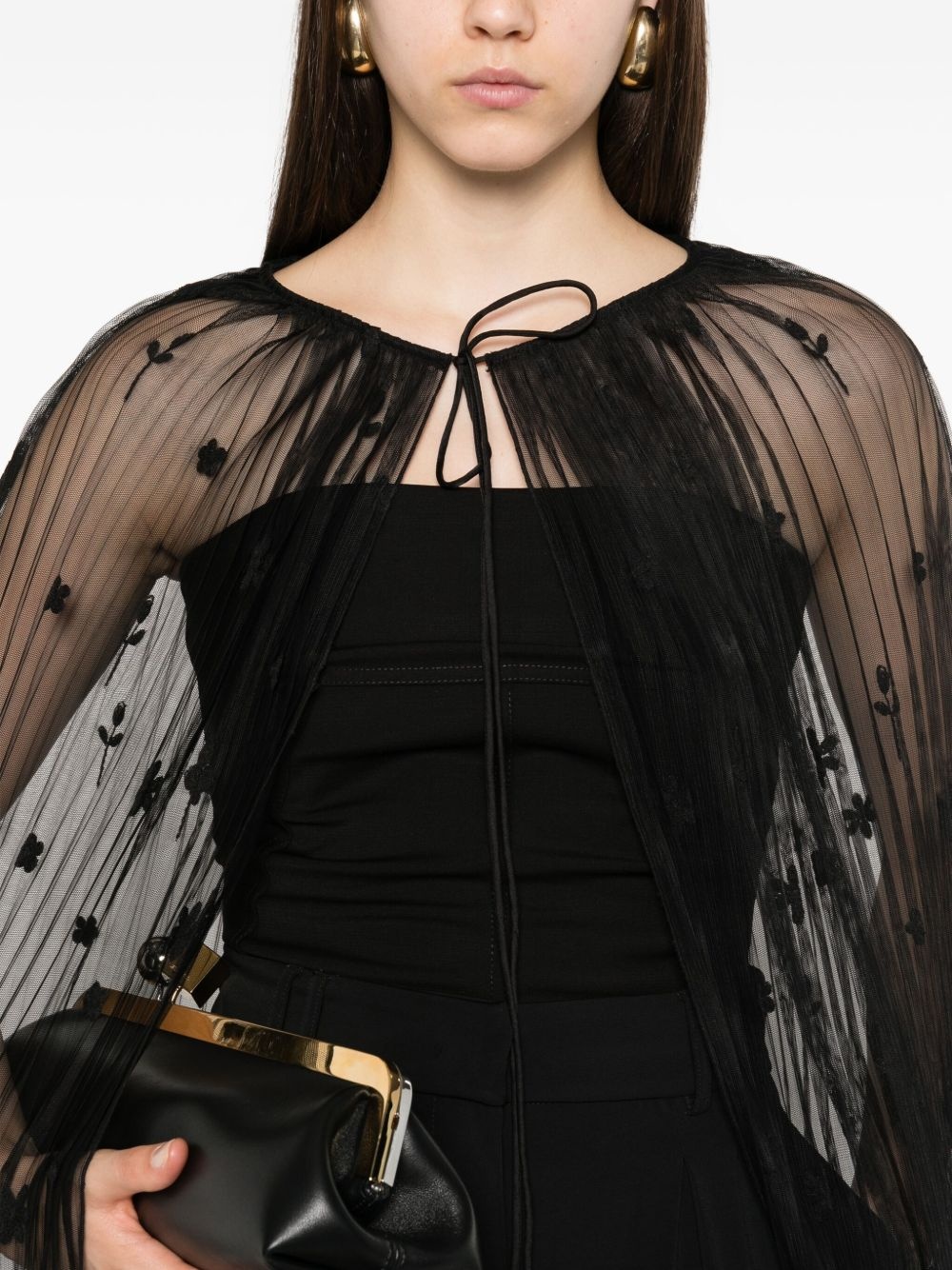 floral tulle cape - 5