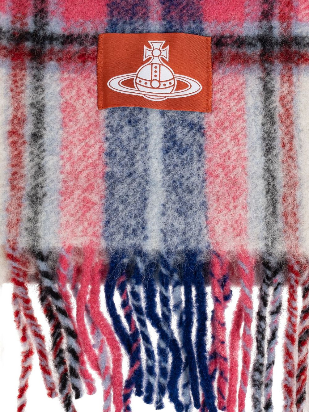plaid-check fringed scarf - 2
