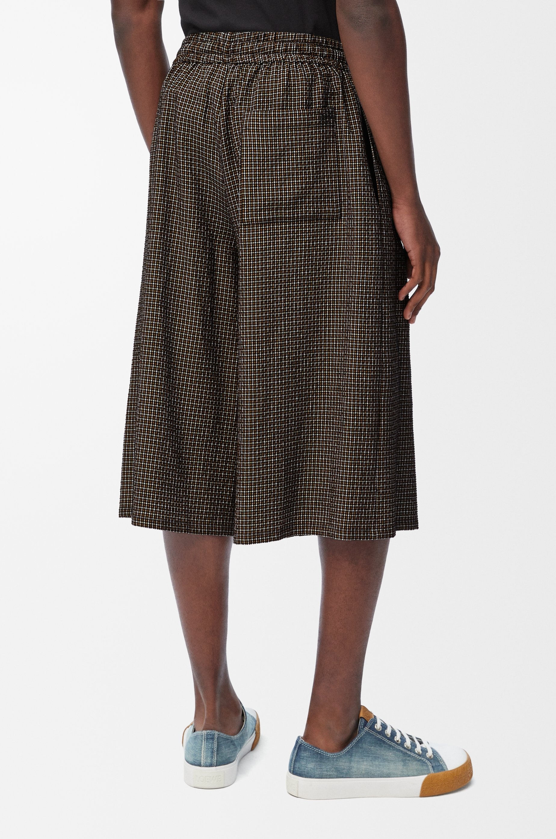 Drawstring shorts in cotton and linen blend - 4