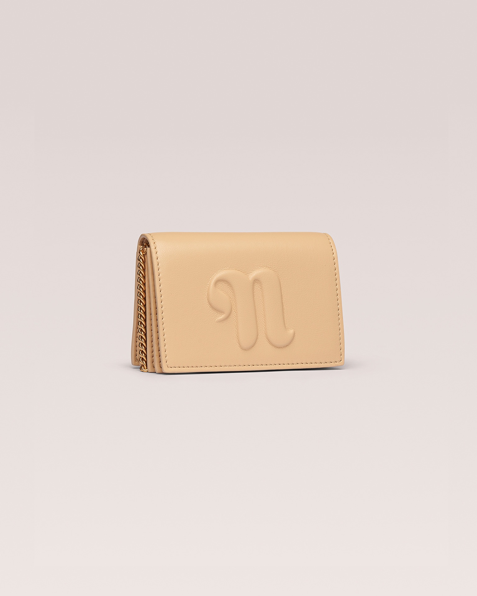 KINGSLEY - Vegan nappa leather card holder - Nude 2
