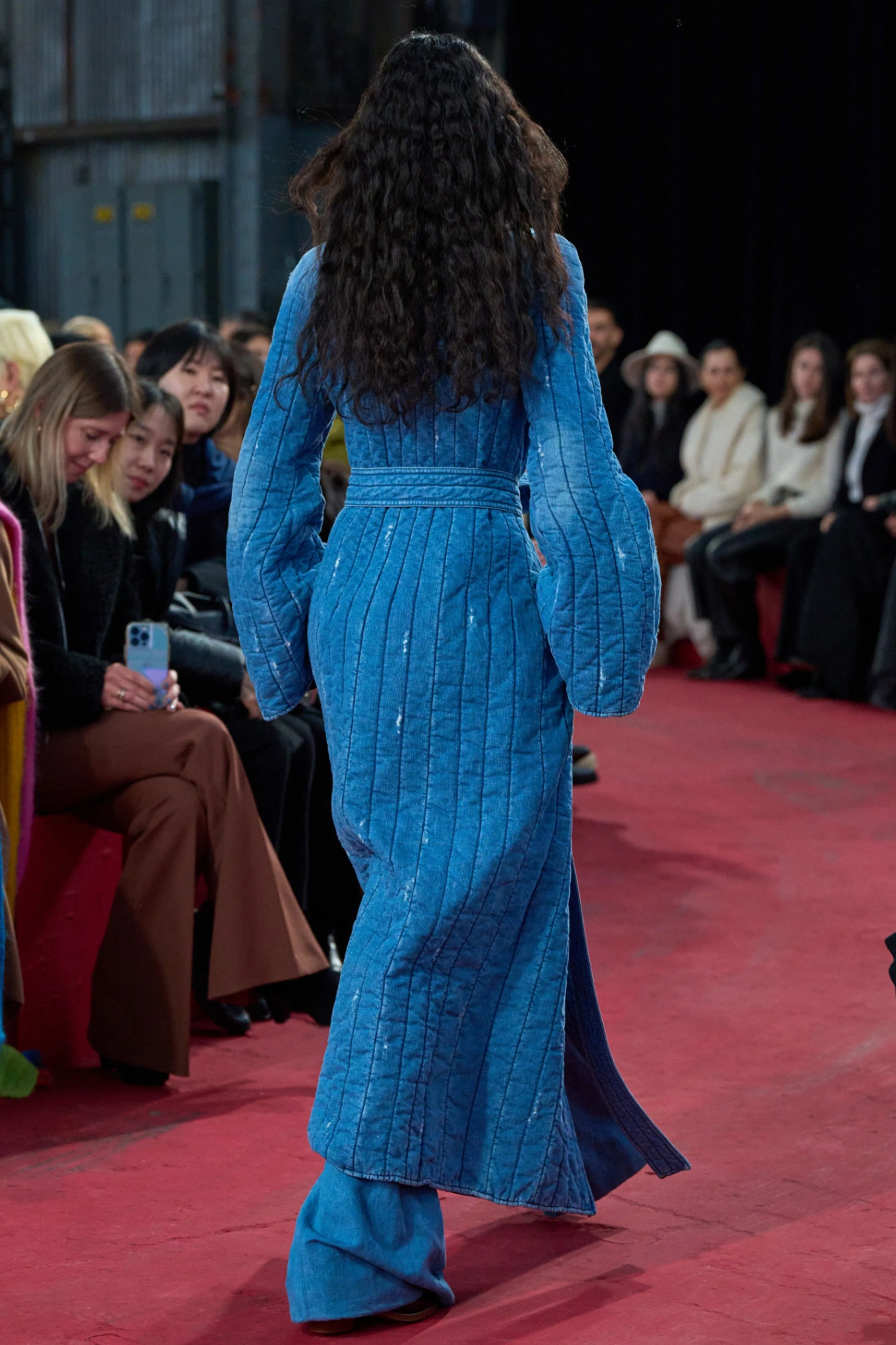 Dalloway Coat in Light Blue Denim Recycled Cotton Linen - 4