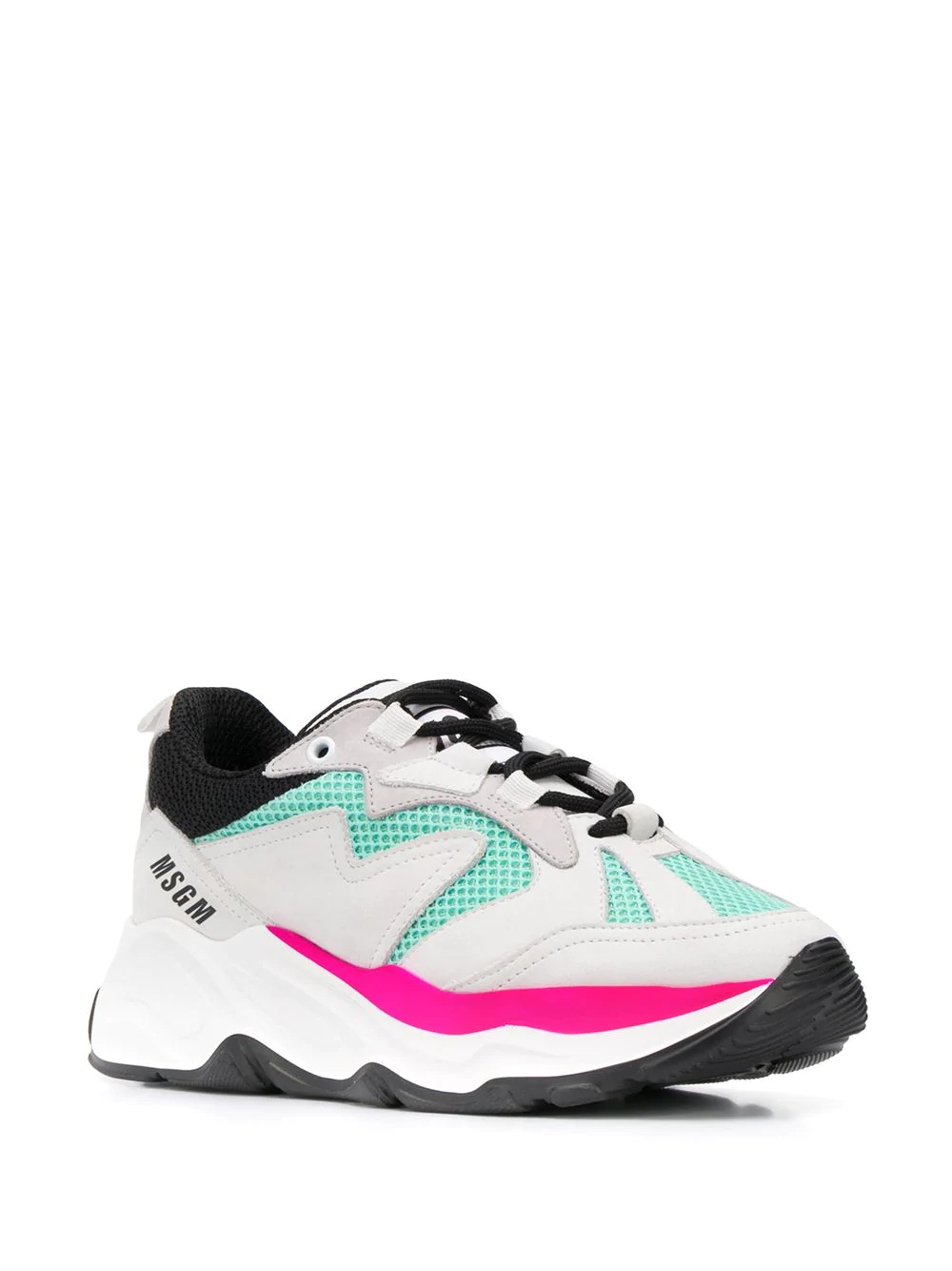 contrast-panel low-top trainers - 2