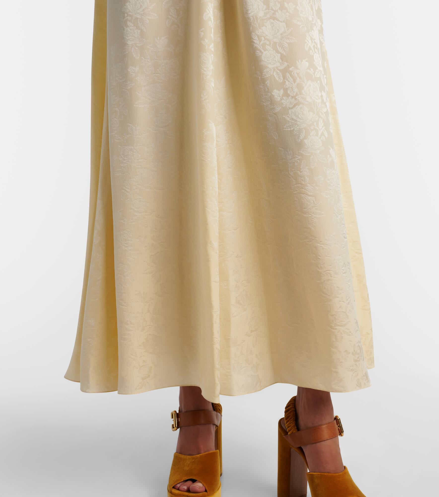 Gathered silk jacquard maxi dress - 6