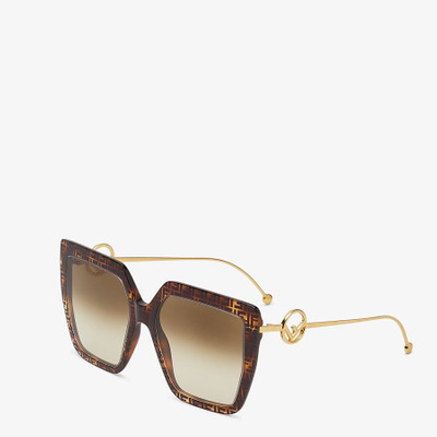 FENDI FF Havana acetate and metal sunglasses outlook