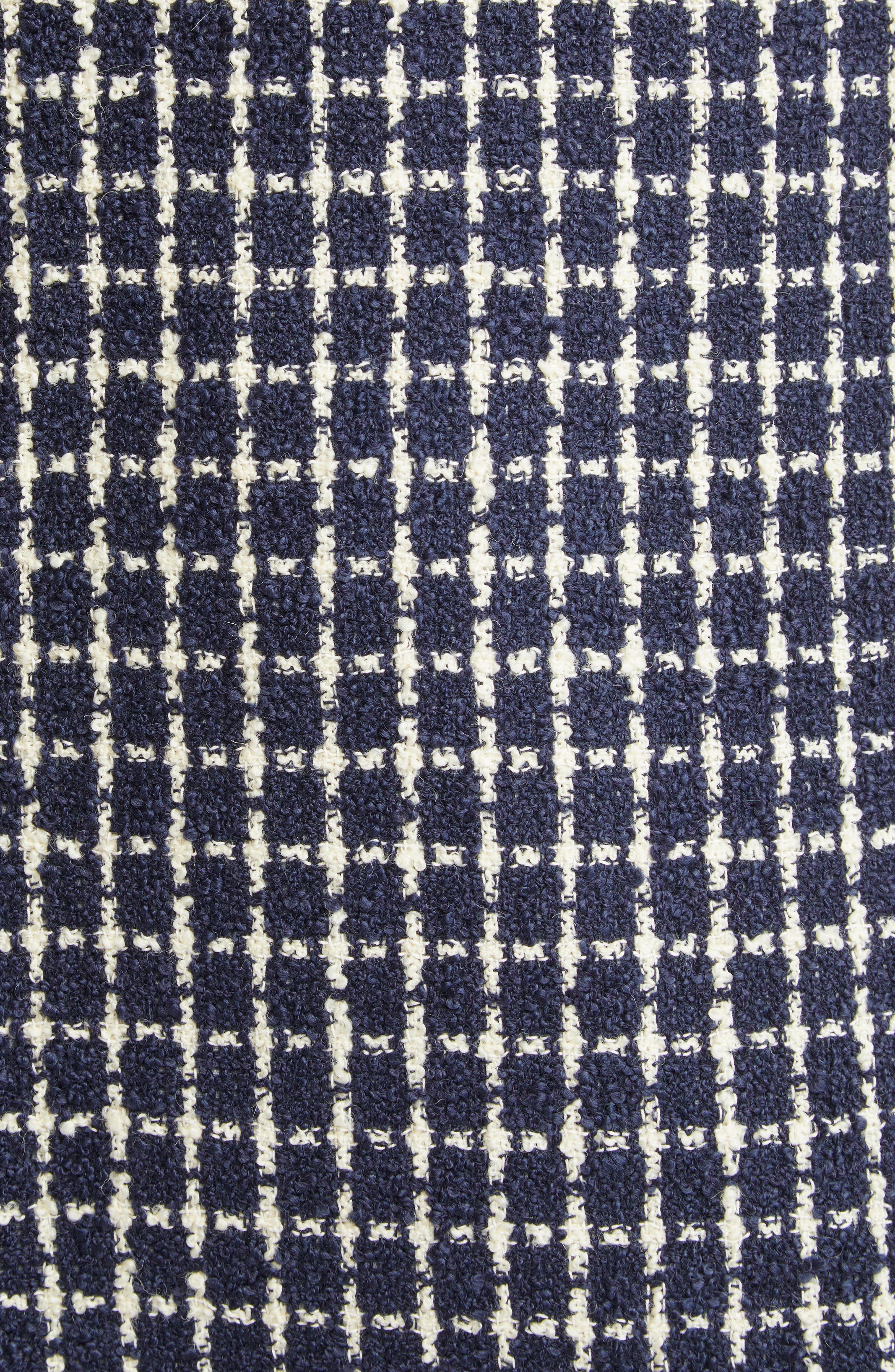 Valentino Garavani Bow Detail Wool & Silk Bouclé Dress in White/Navy at Nordstrom - 6