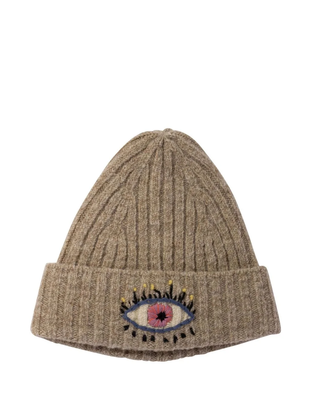 eye-embroidered beanie hat - 1