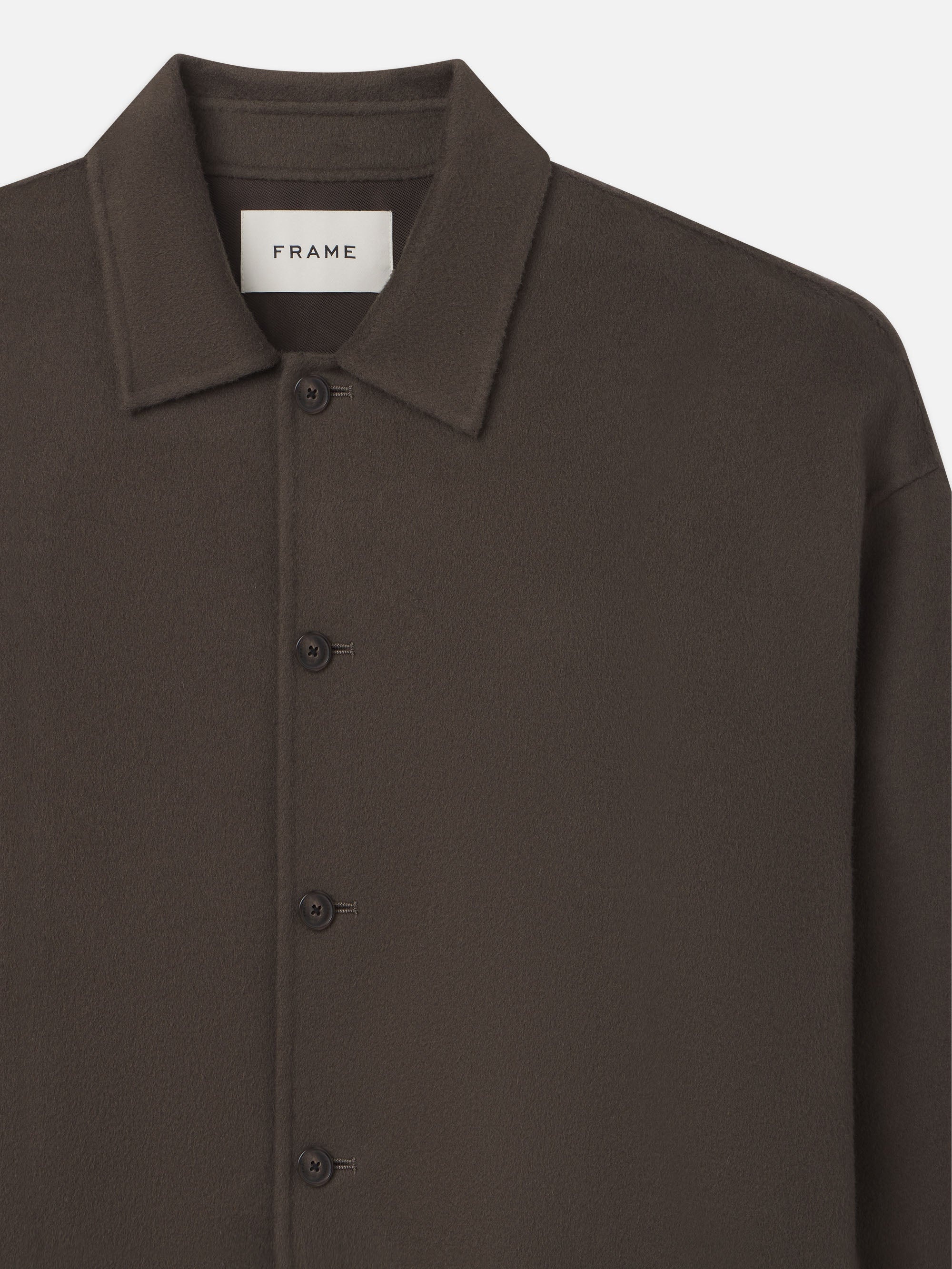 Double Face Shirt Jacket in Dark Taupe - 3