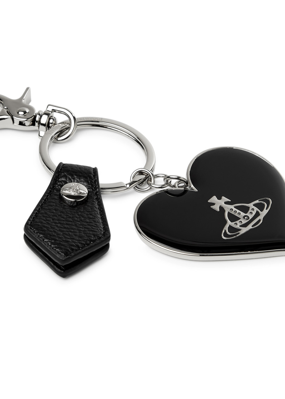Logo heart silver-plated keyring - 2