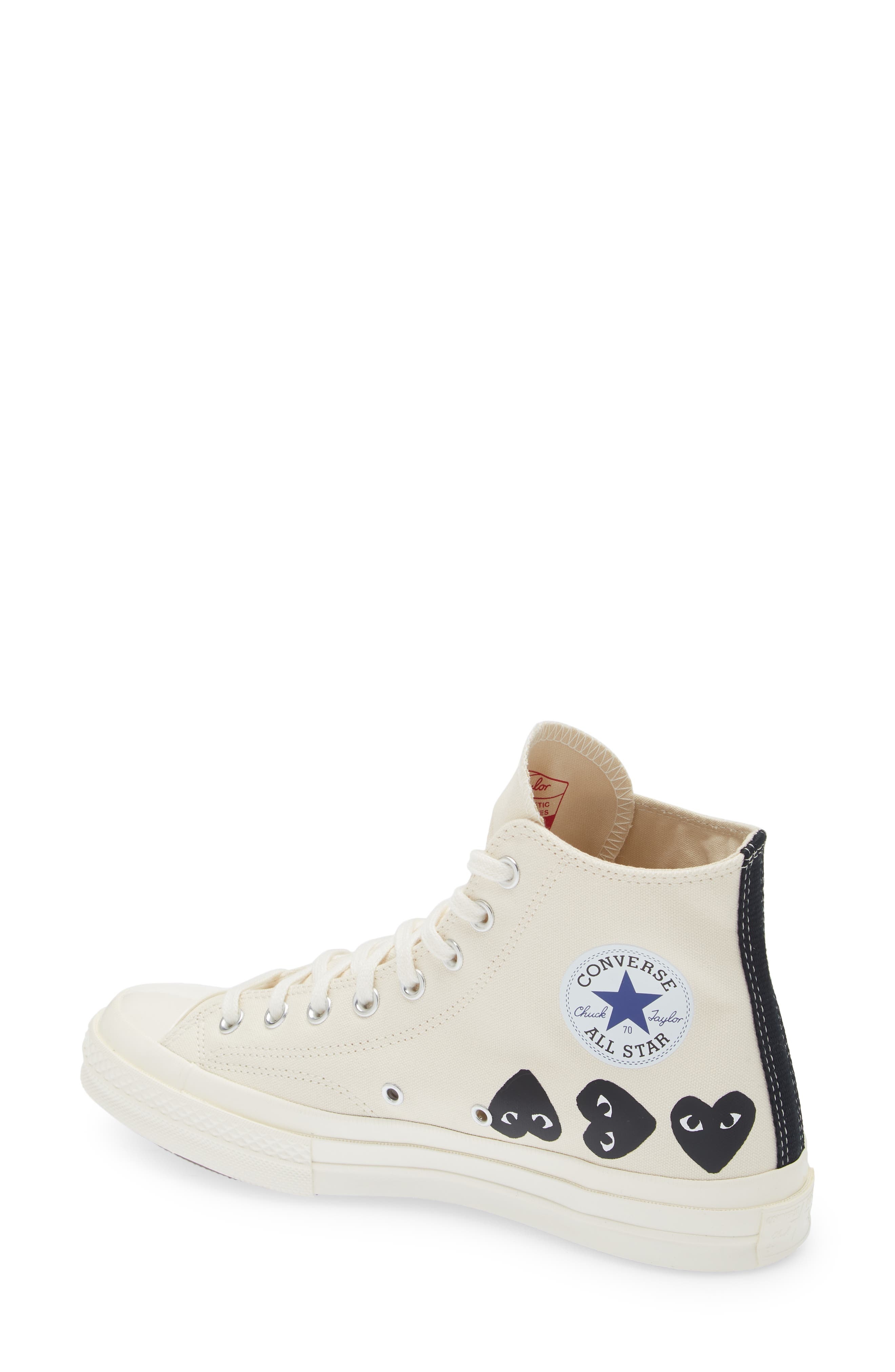 Comme des Garçons PLAY x Converse Gender Inclusive Chuck Taylor® Heart High Top Sneaker in Beige at  - 2