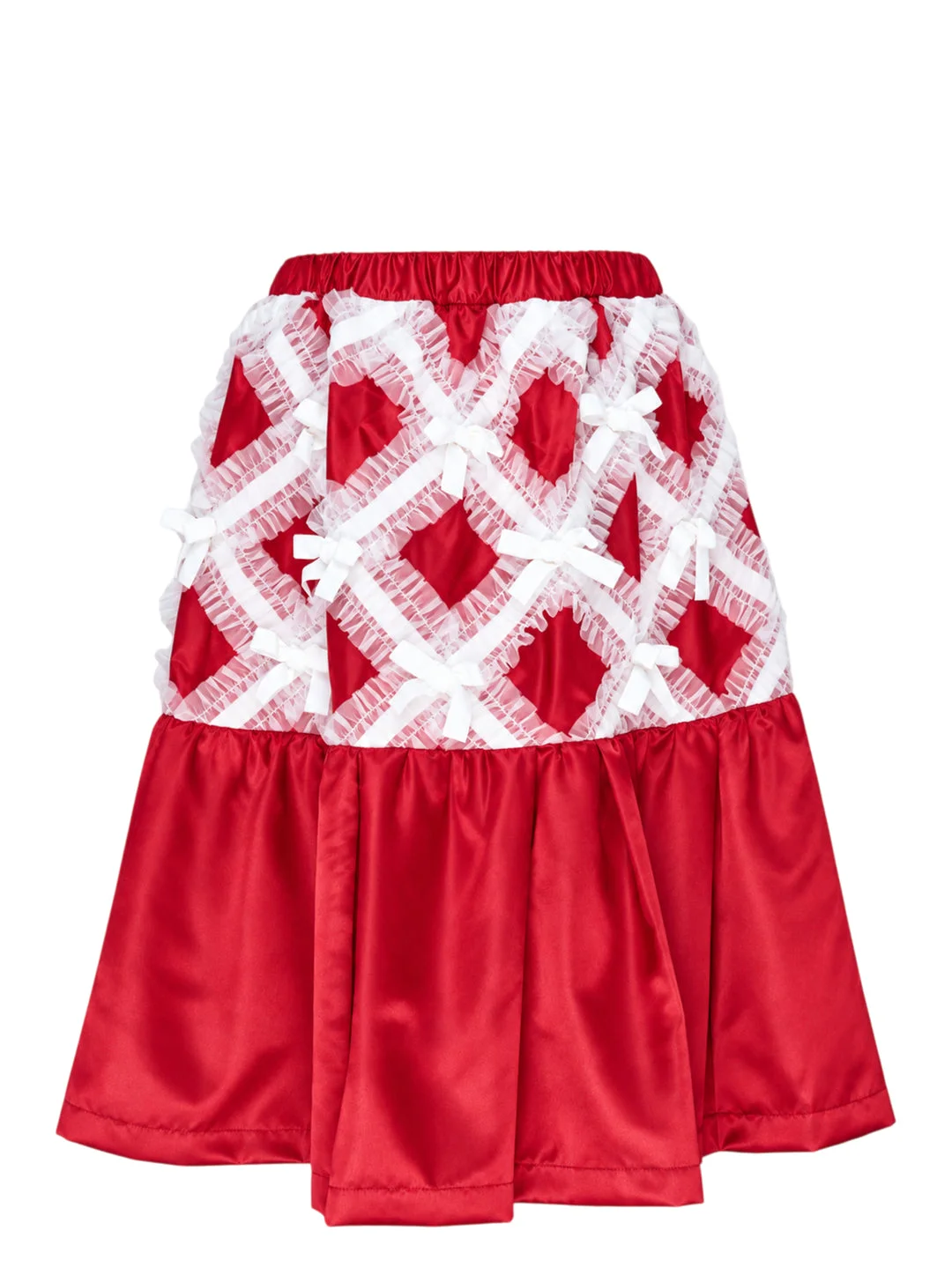 Criss-Cross Lace A-Line Skirt - 1
