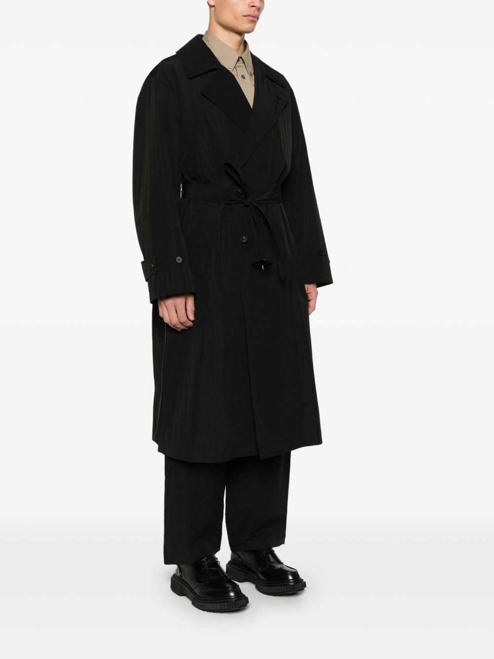 windproof double-breasted trench coat - 3