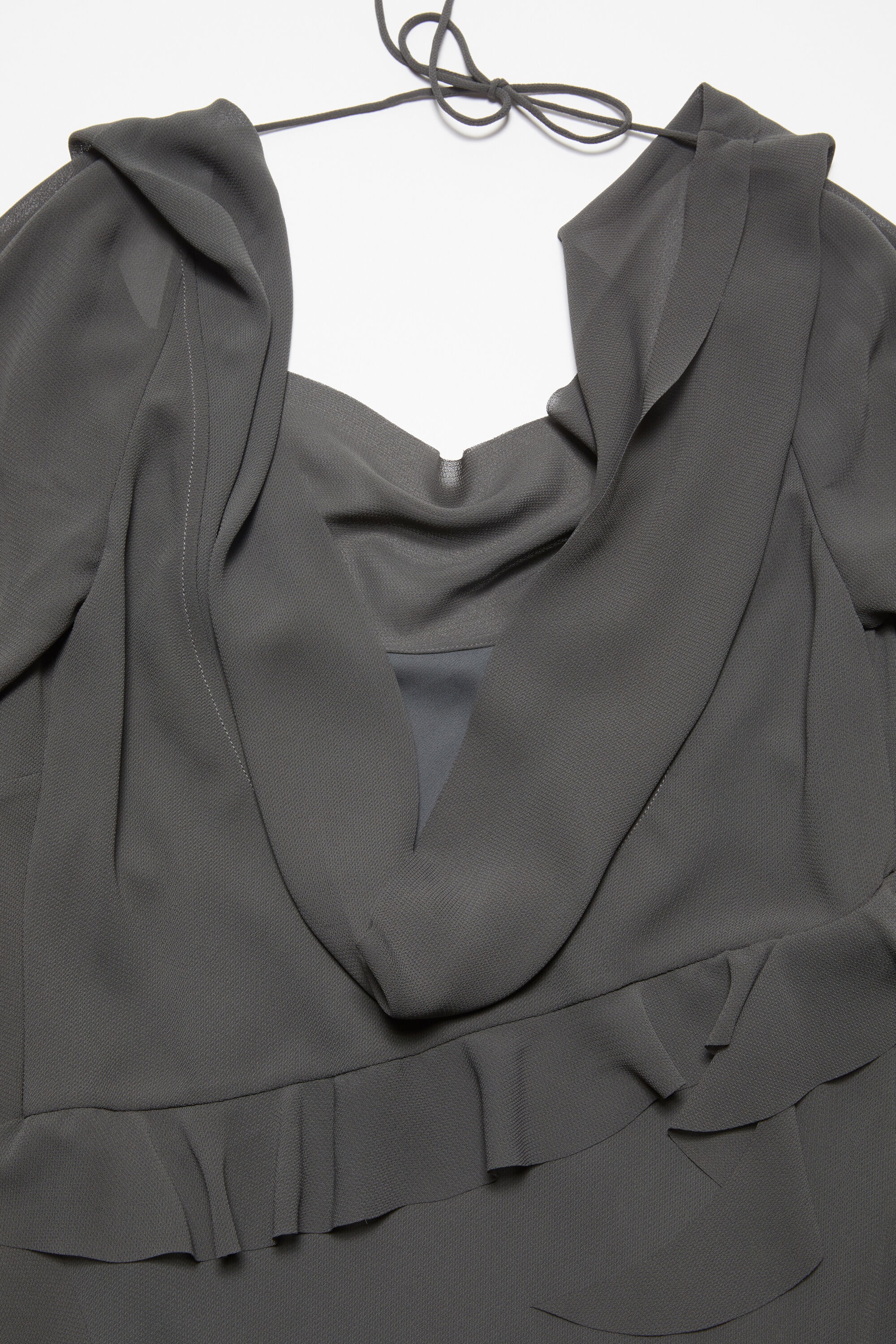 Drape ruffle dress - Anthracite grey - 6
