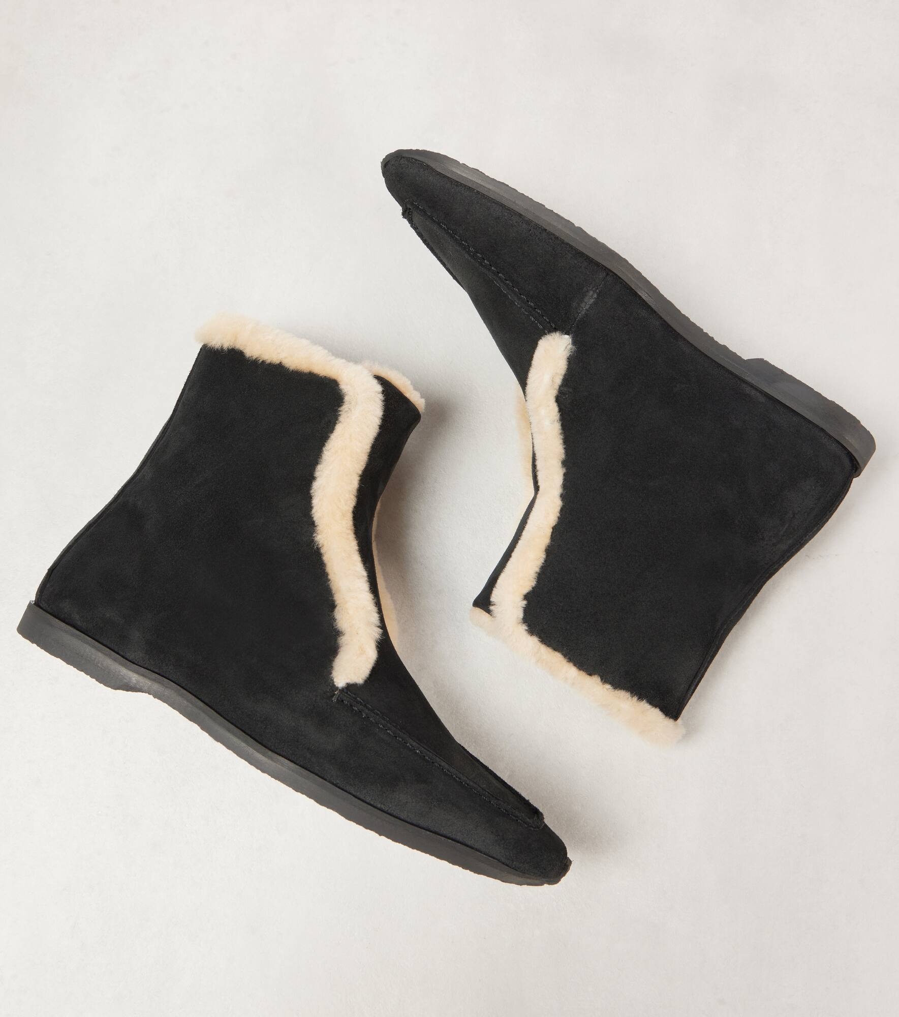 Shearling-lined leather ankle boots - 5