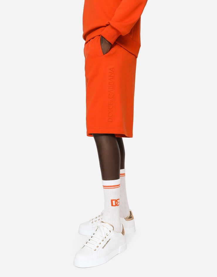 Jersey jogging shorts with embossed logo - 4