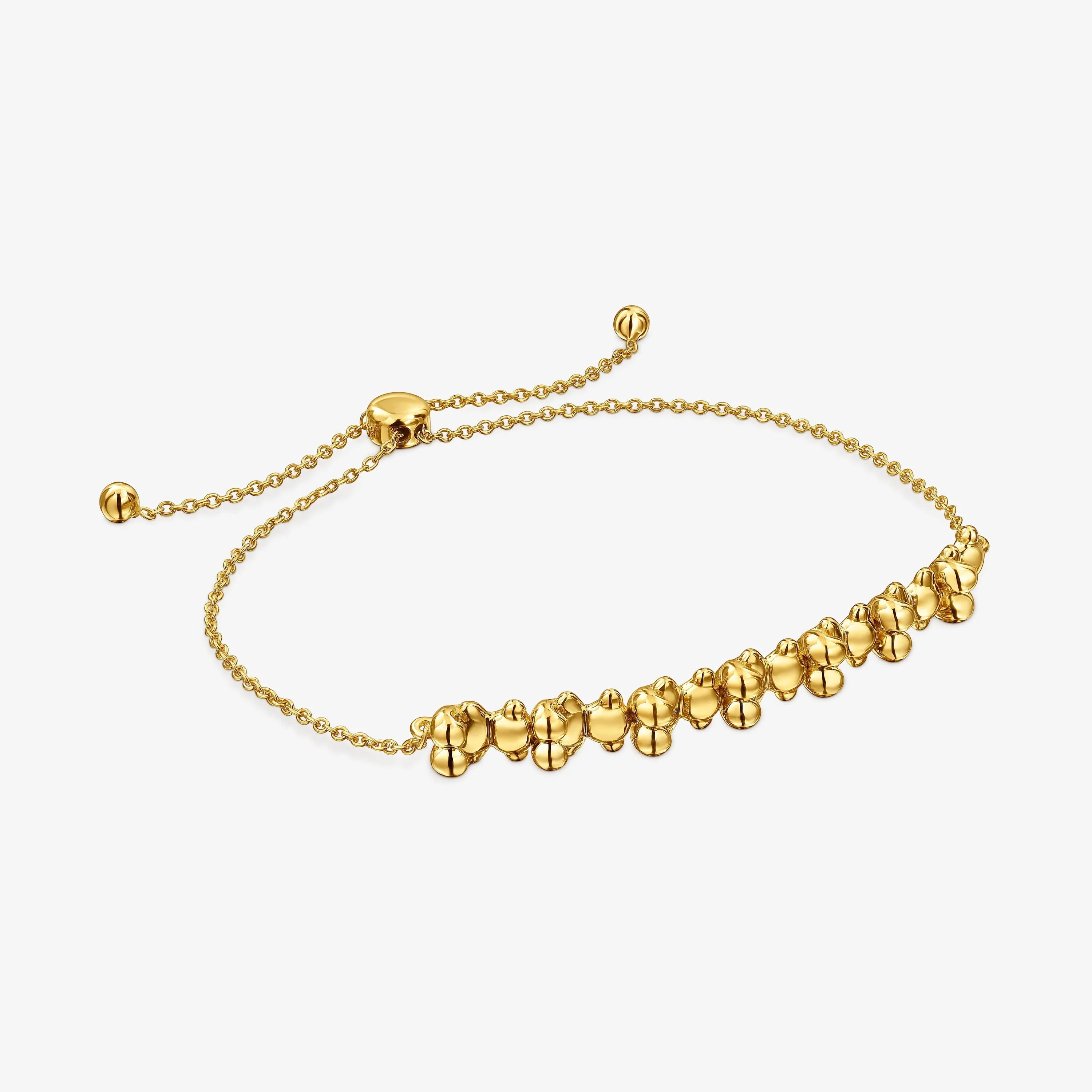 Bold Bear chain Bracelet with 18K gold vermeil and charm - 1