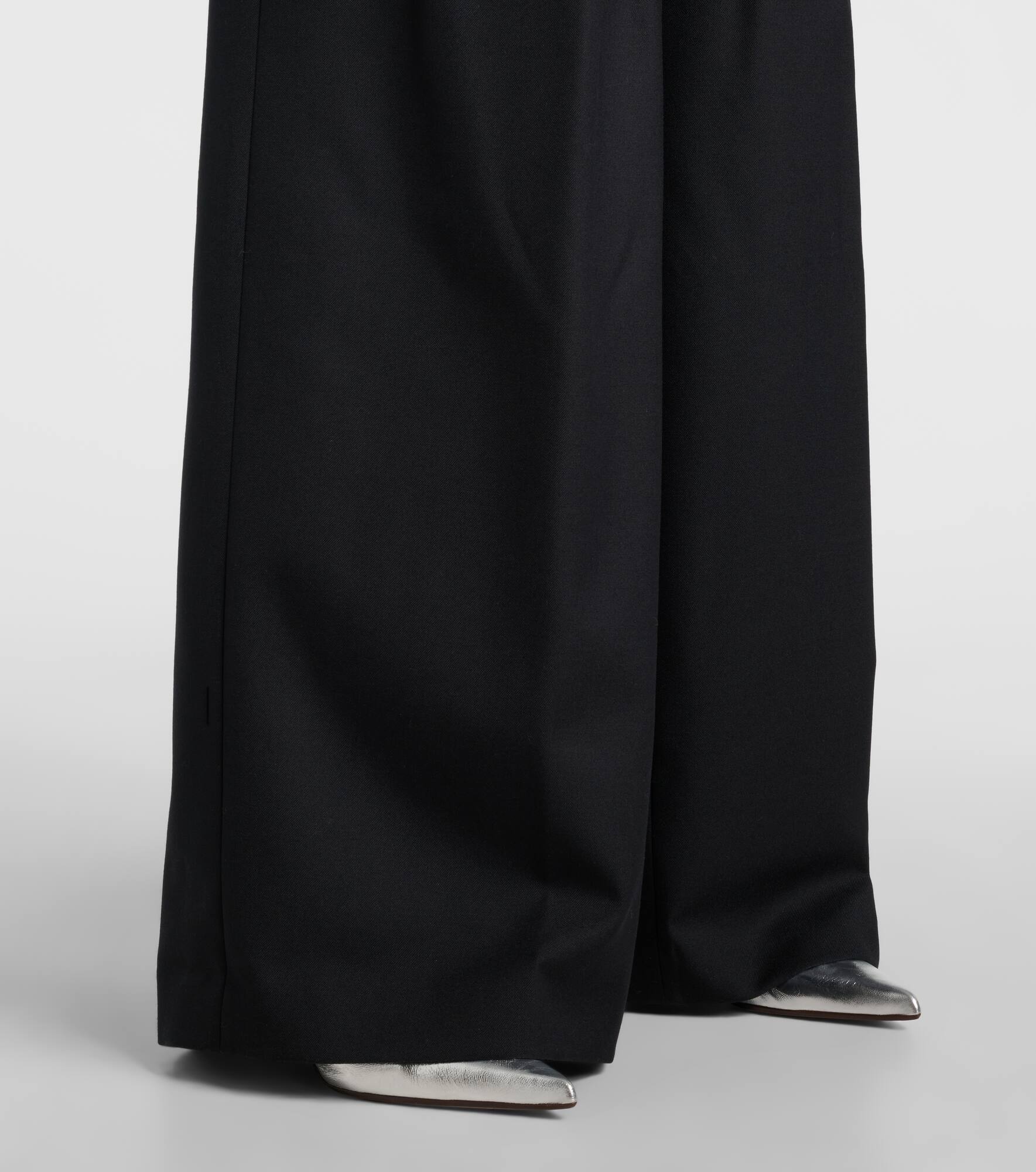 Pleated wool wide-leg pants - 5